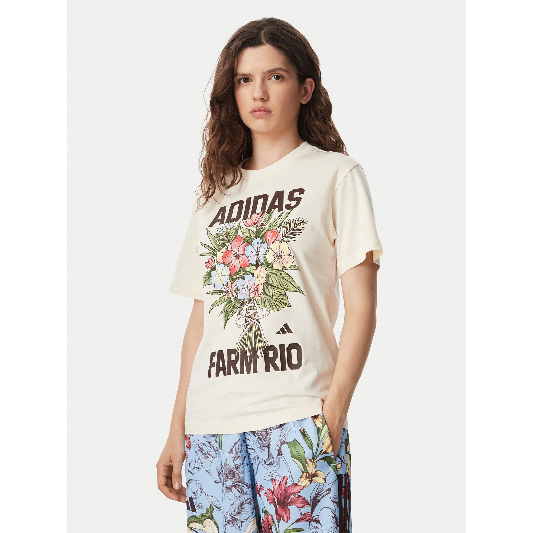 adidas Majica Fram Rio Graphic KR0280 Kremna Regular Fit