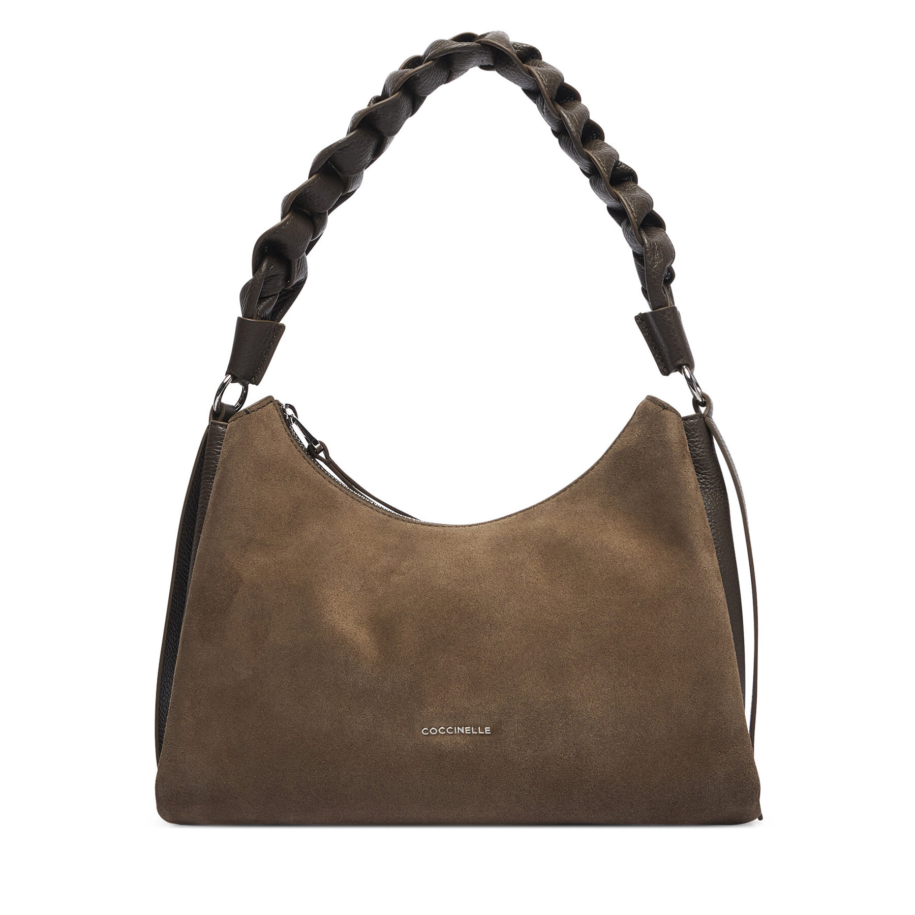 Geantă Coccinelle P6P Boheme Suede Bimaterial E1 P6P 13 03 01 Kaki