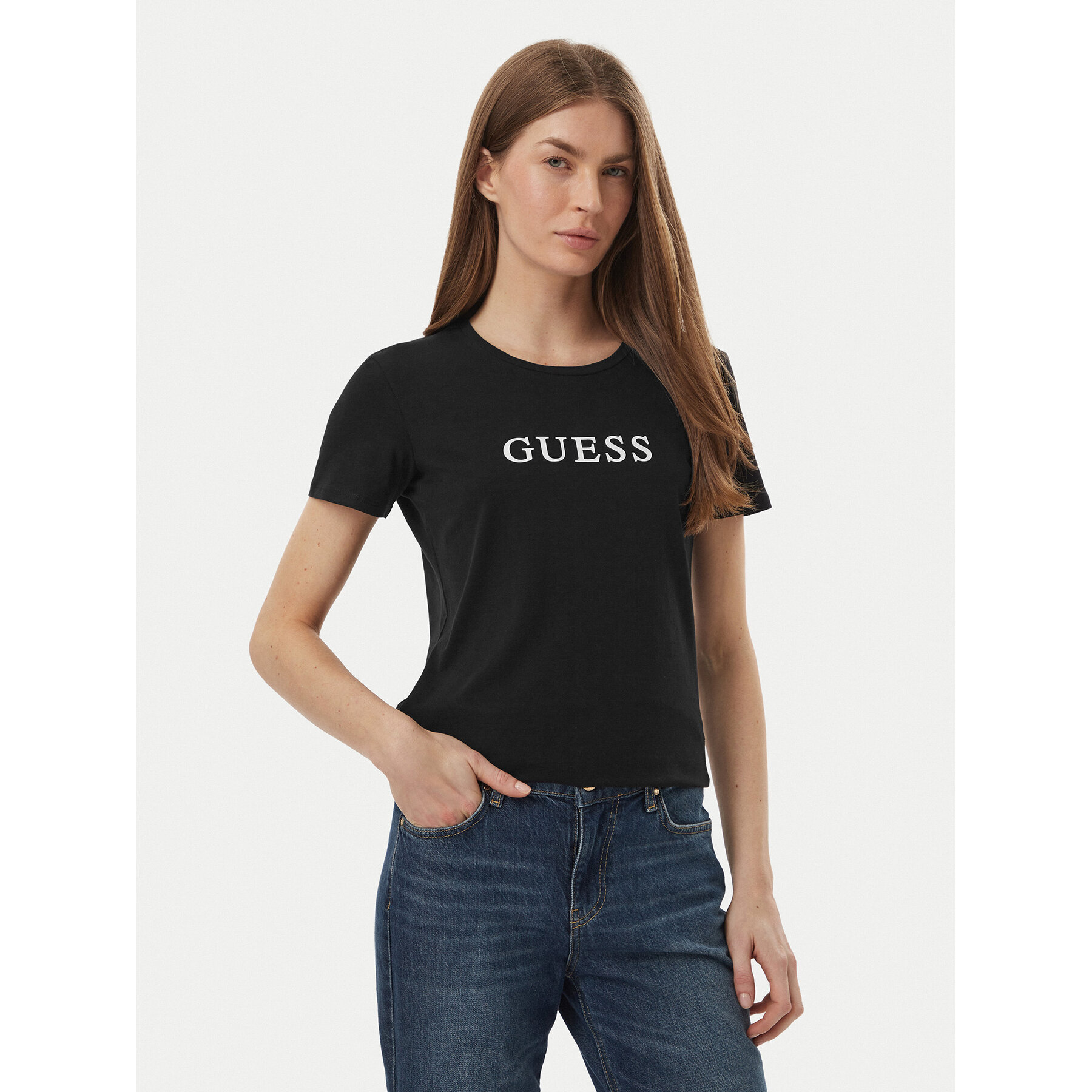 Guess Guess T-Shirt O5RI01 KBBU1 Μαύρο Slim Fit