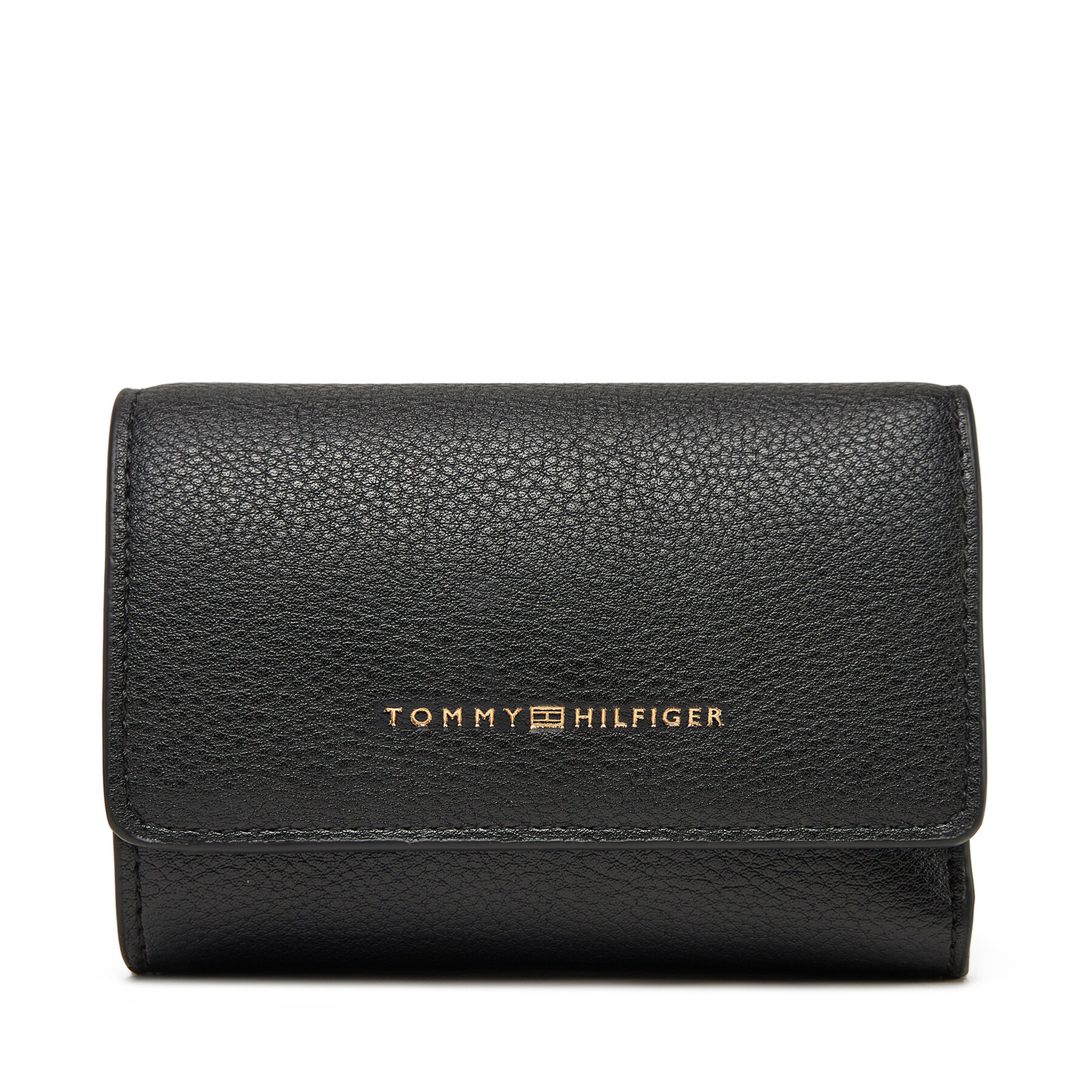 Női pénztárca Tommy Hilfiger Logotape Trifold AW0AW17477 Fekete