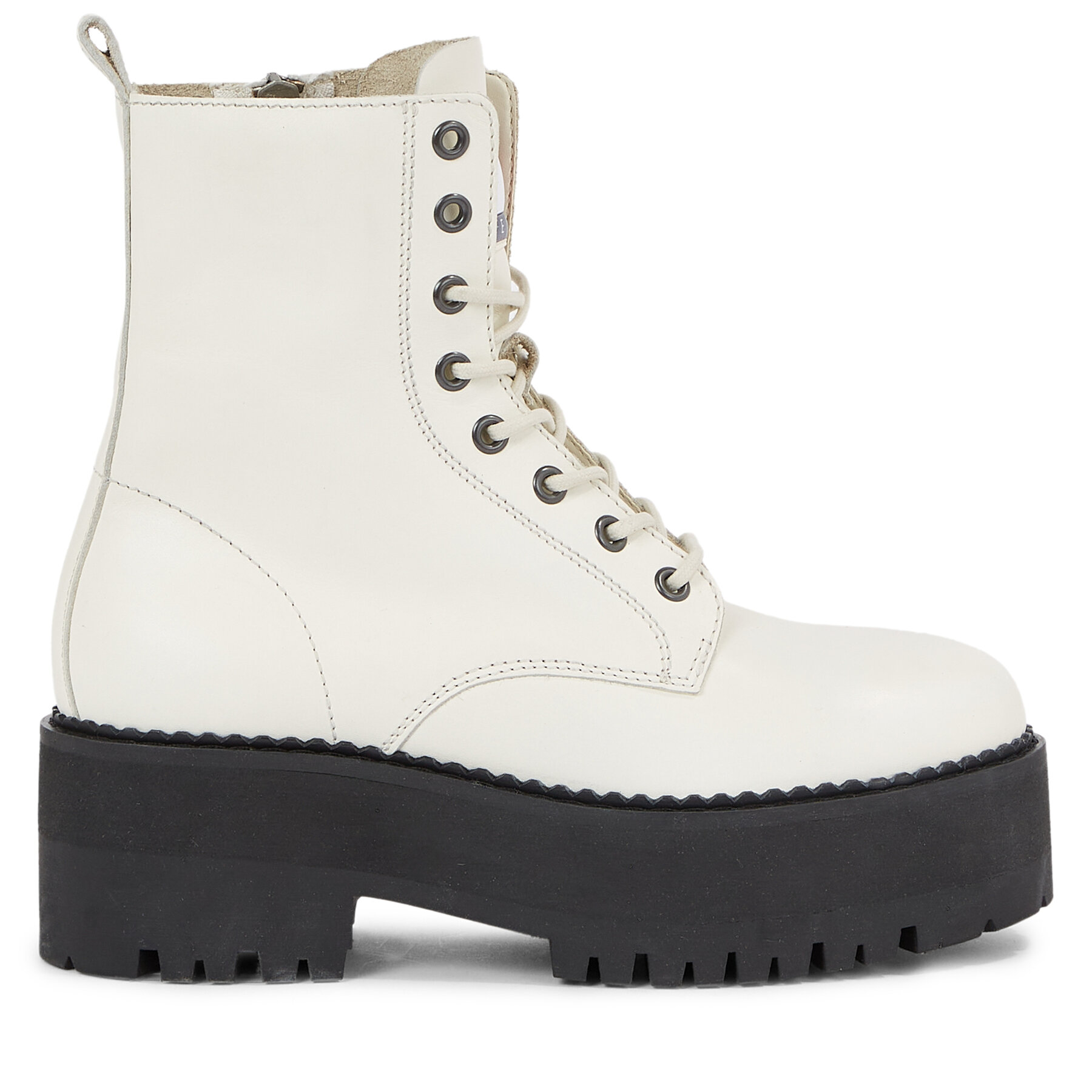 Μποτάκια Tommy Jeans Tjw Boot Zip Up EN0EN02305 Λευκό