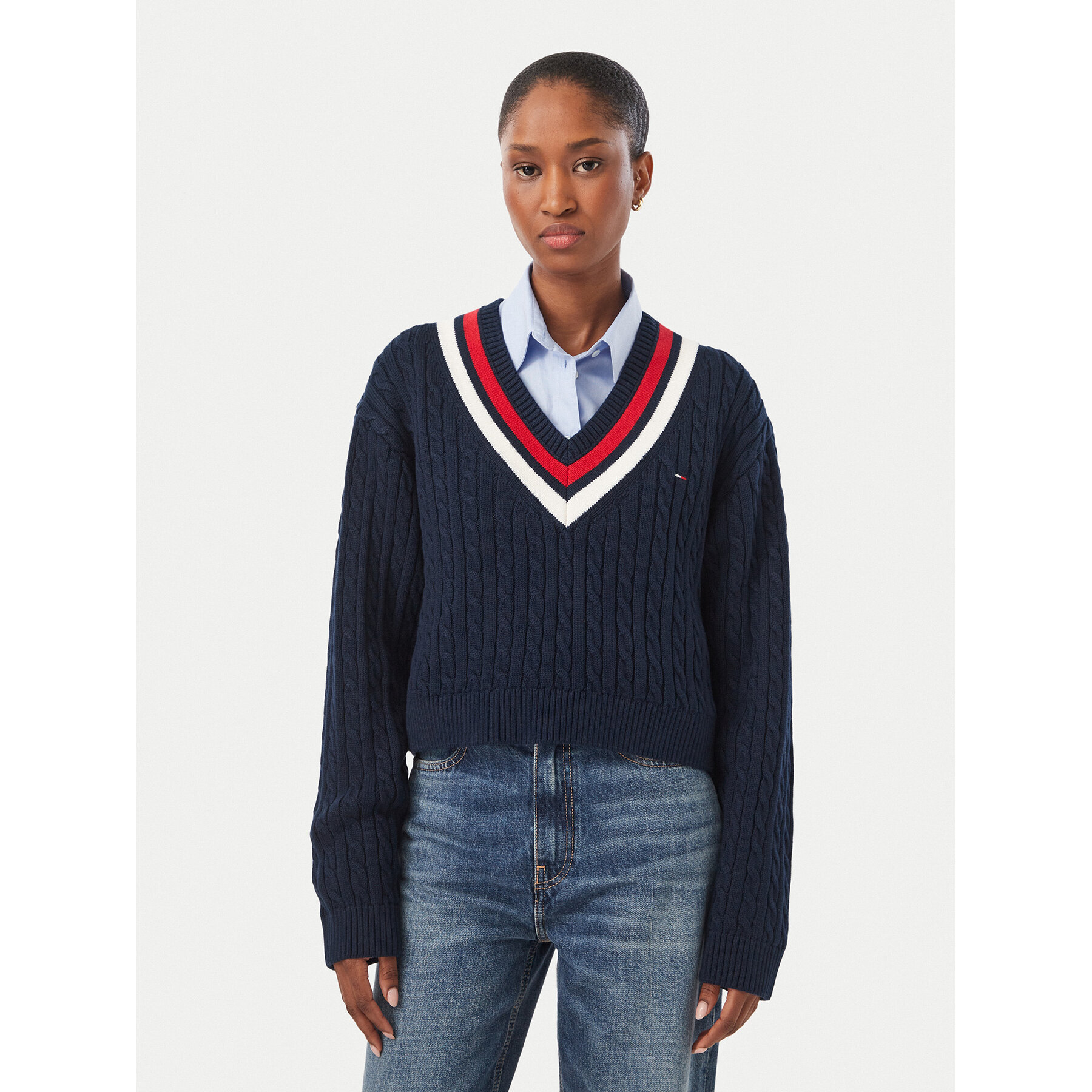 Tommy Jeans Pullover DW0DW23550 Dunkelblau Regular Fit