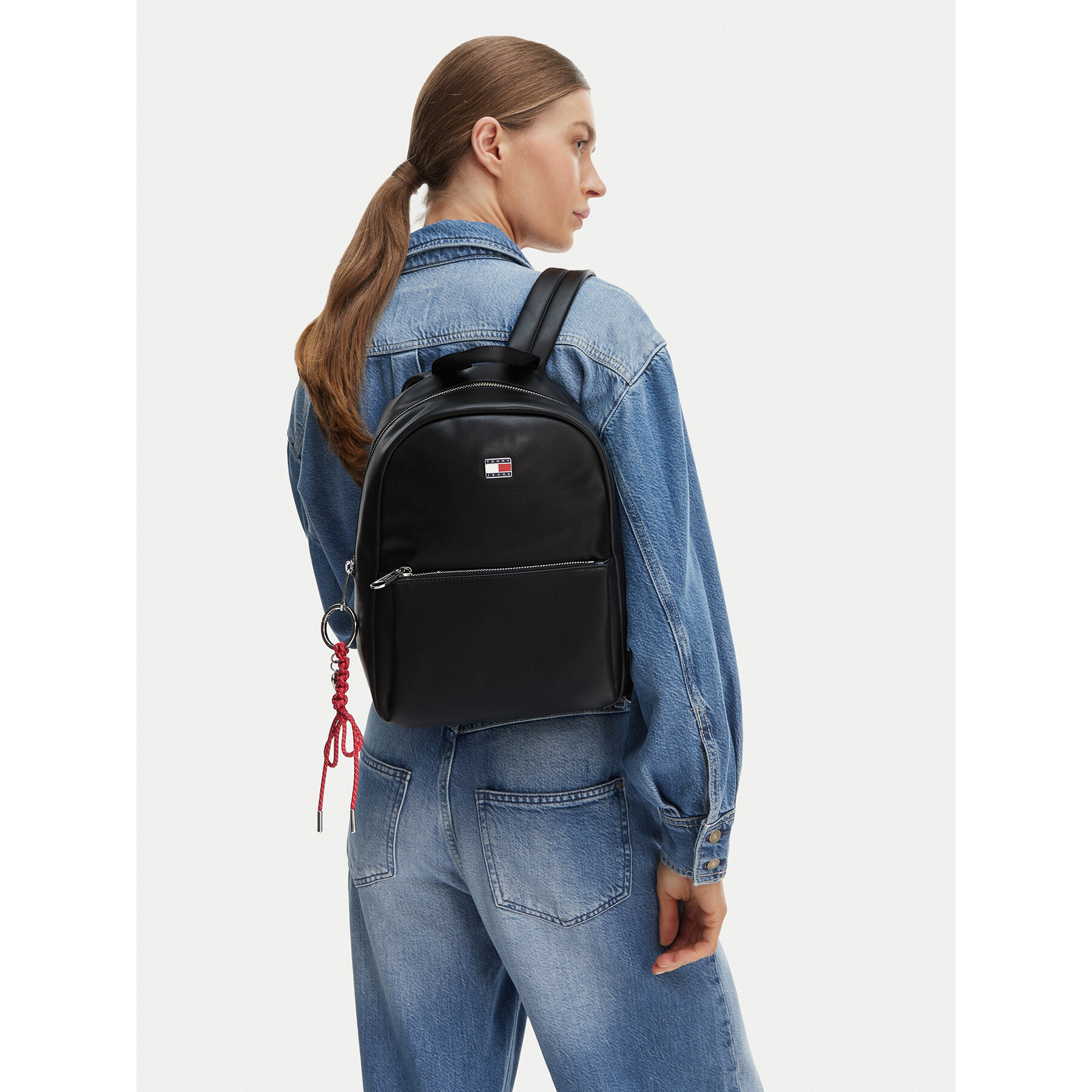 Σακίδιο Tommy Jeans Tjw City Charm Dome Backpack AW0AW18579 Μαύρο