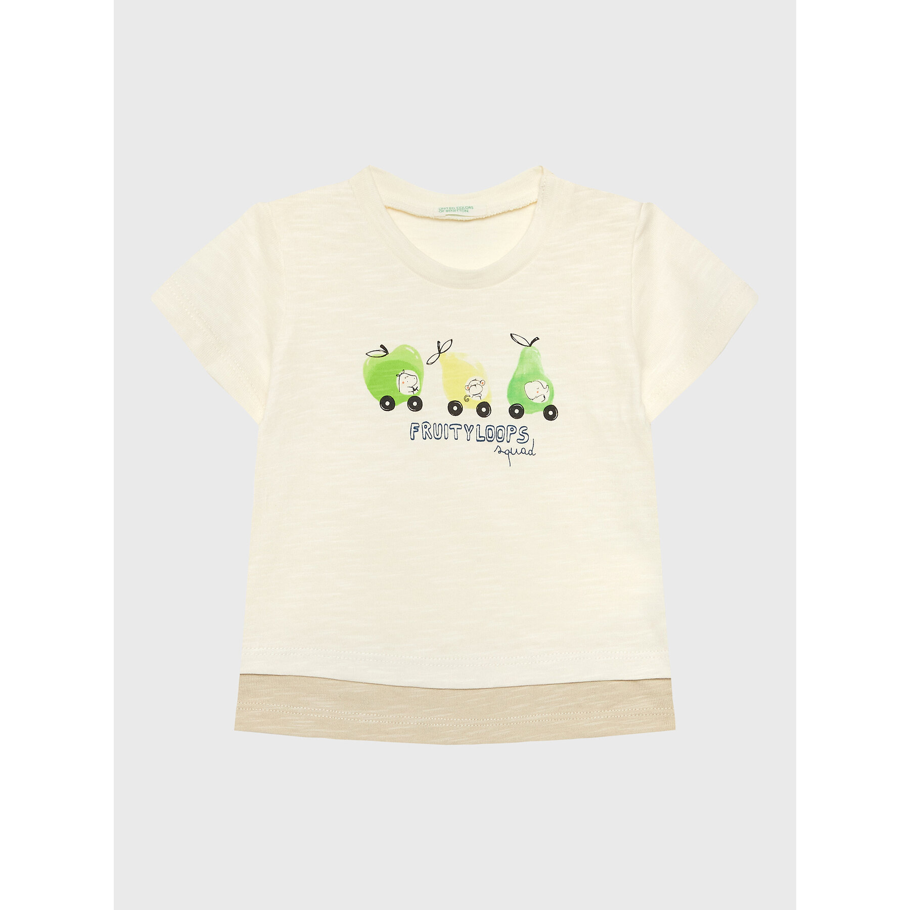 United Colors Of Benetton T-Shirt 3F93A102K Εκρού Relaxed Fit