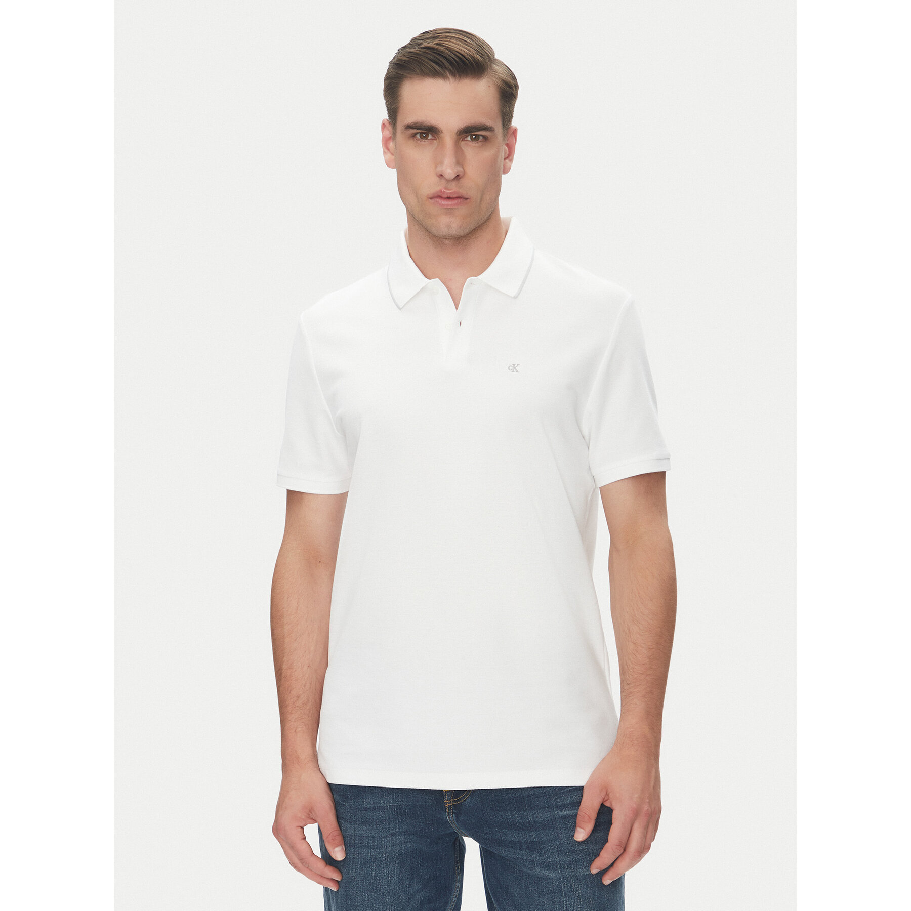Calvin Klein Polo LV04LC239G Λευκό Regular Fit