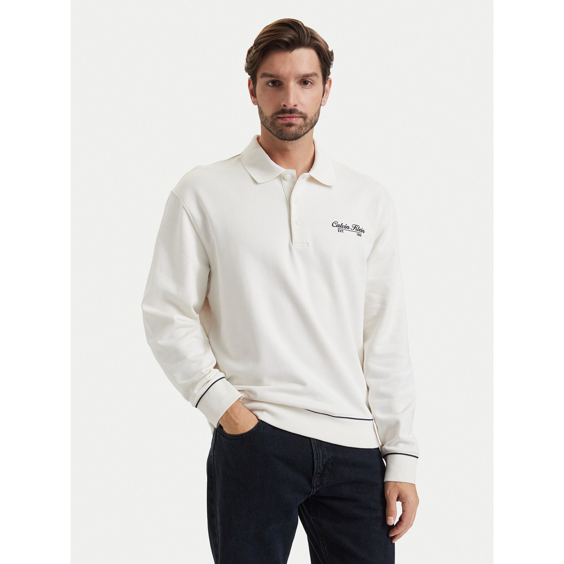 Calvin Klein Jeans Poloshirt LV04RG202G Weiß Regular Fit