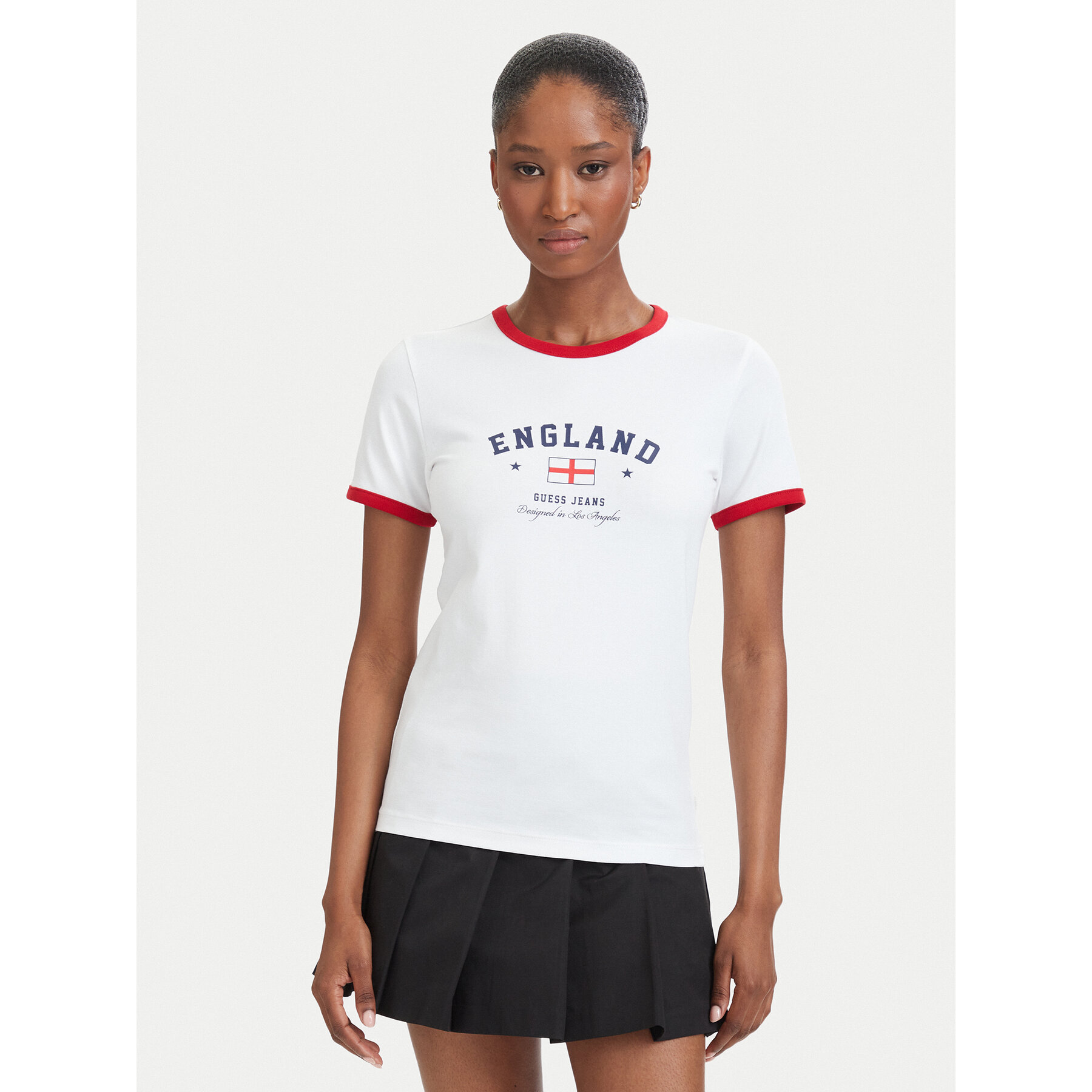 Guess Jeans T-shirt W6YI16 K3995 Bijela Slim Fit