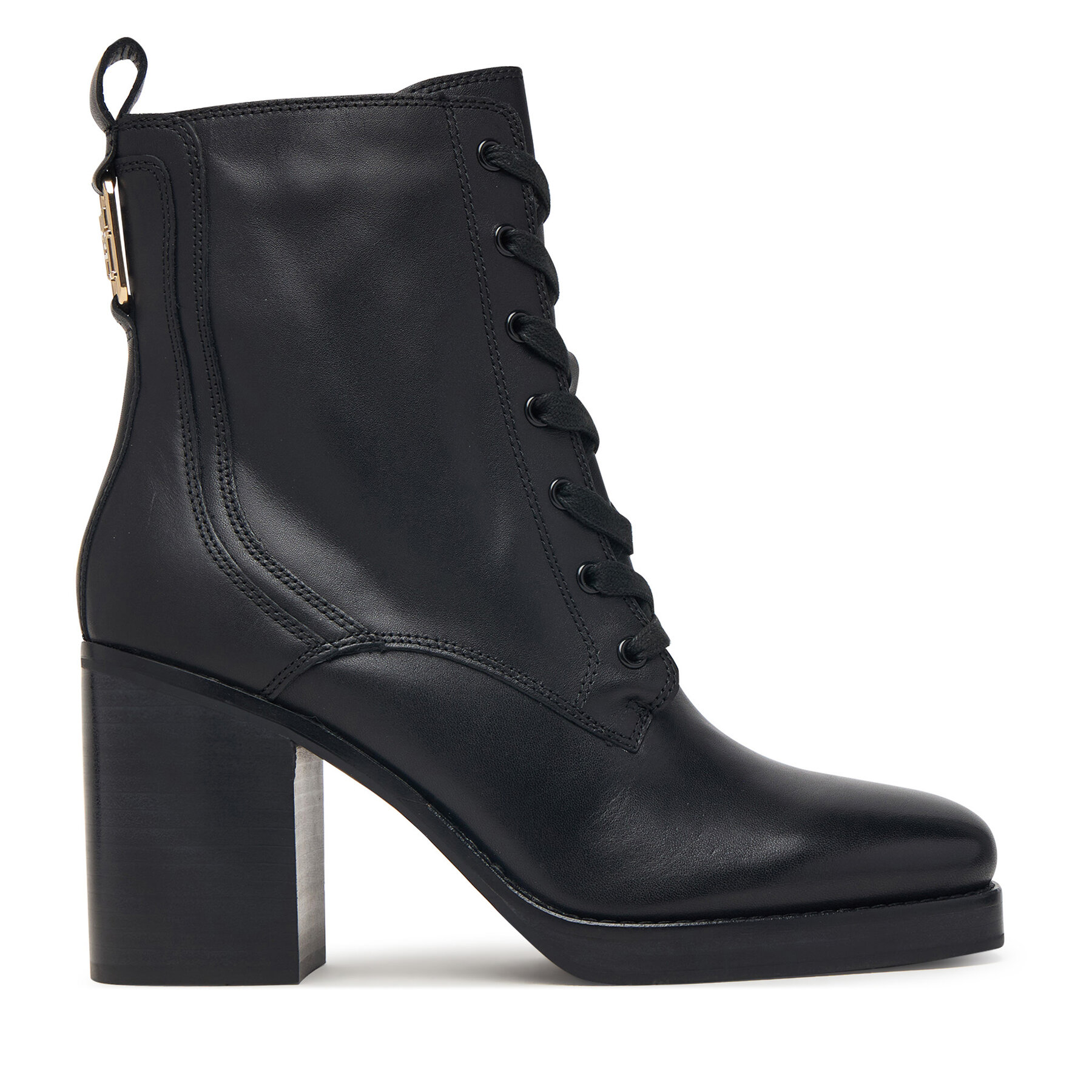 Gležnjače Tommy Hilfiger Ltr Square Toe Heel Lace-Up Boot FW0FW09554 Crna