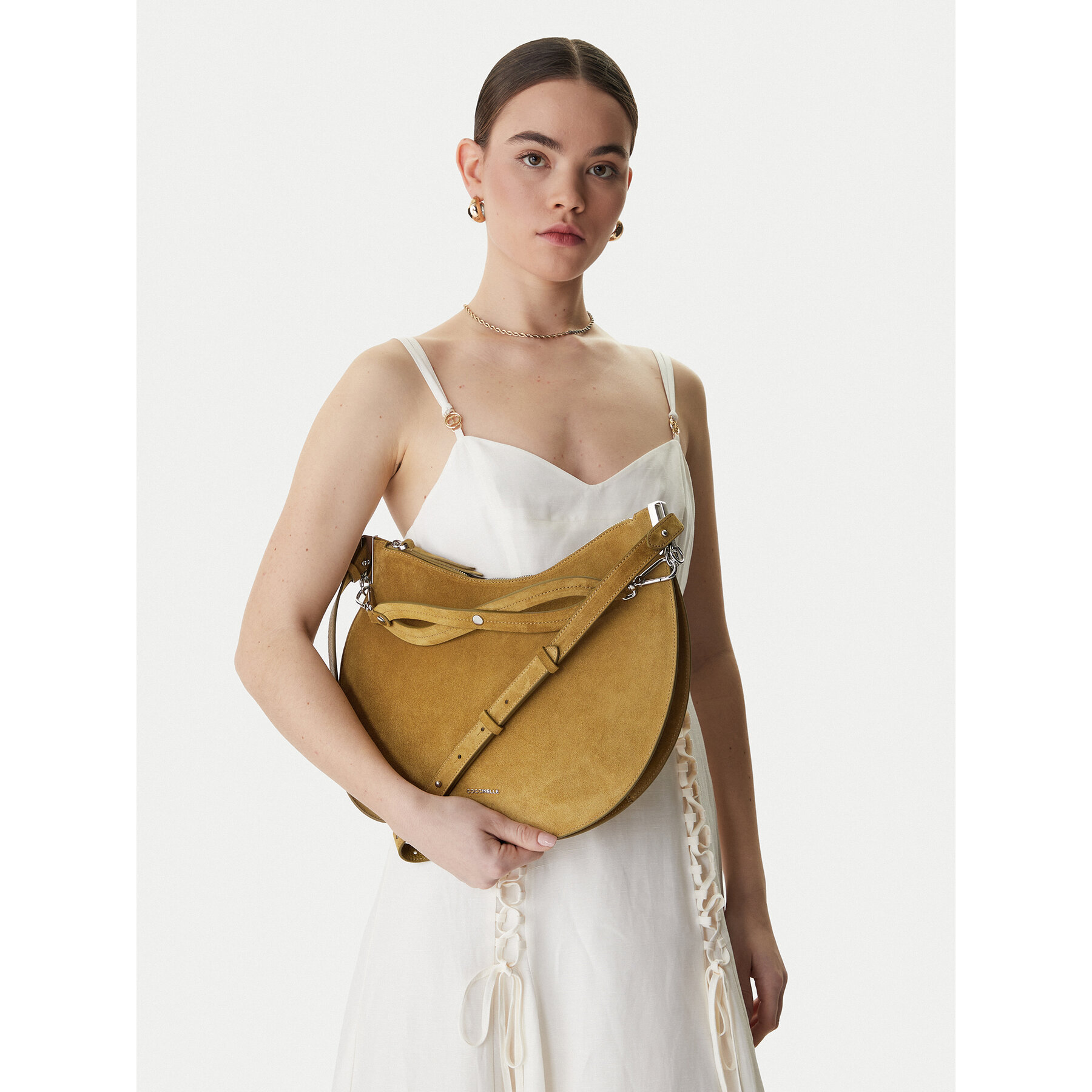 Geantă Coccinelle QKG Coccinellesunup Suede E1 QKG 13 01 01 Verde