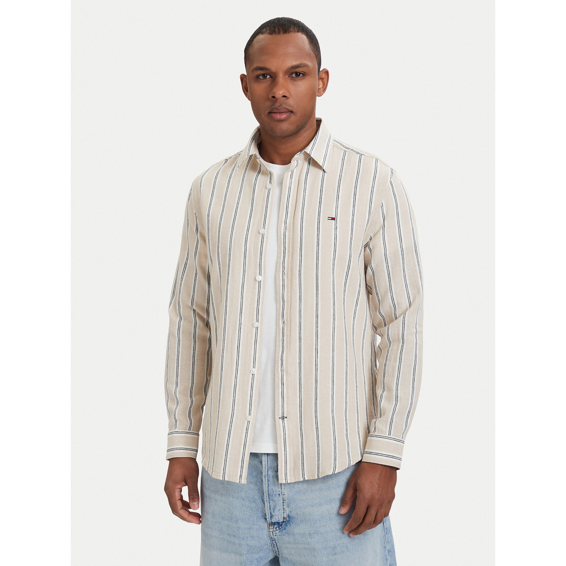 Tommy Jeans Hemd DM0DM22755 Hellbeige Regular Fit