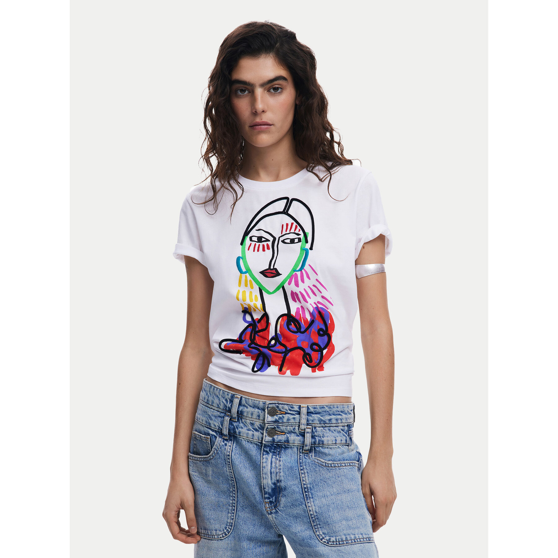 Desigual T-Shirt Misuri 25SWTKA9 Λευκό Regular Fit