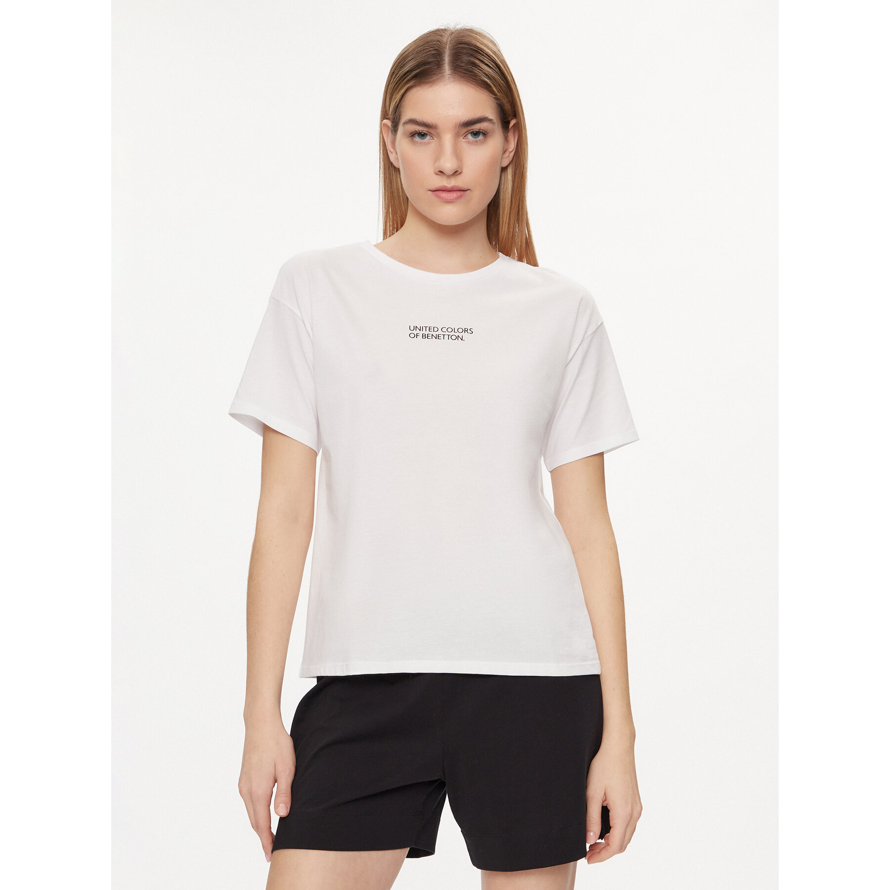 United Colors Of Benetton United Colors Of Benetton Μπλούζα πιτζάμας 30963M04R Λευκό Regular Fit
