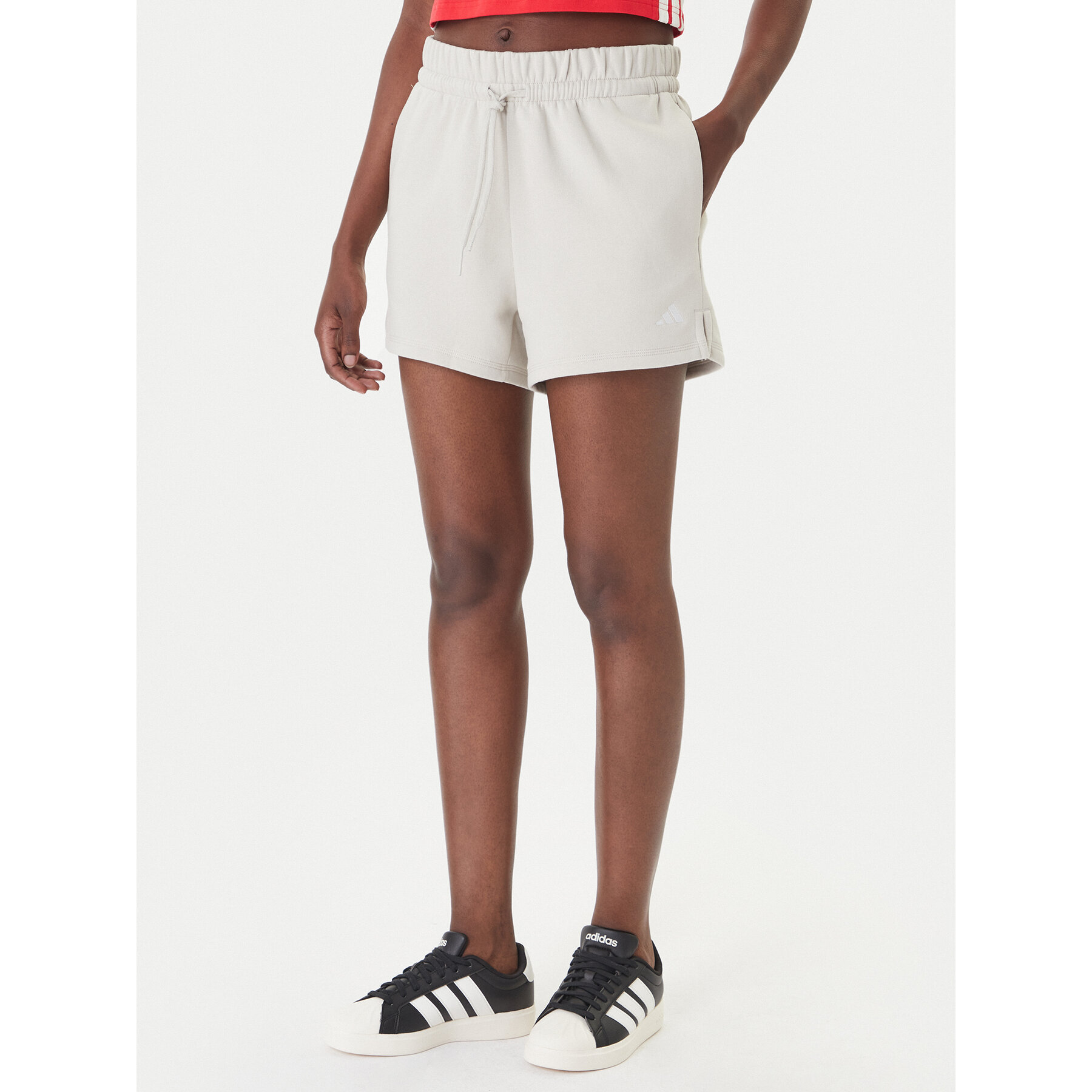 adidas Sportshorts Essentials Small Logo Feel Cozy JC5931 Beige Regular Fit