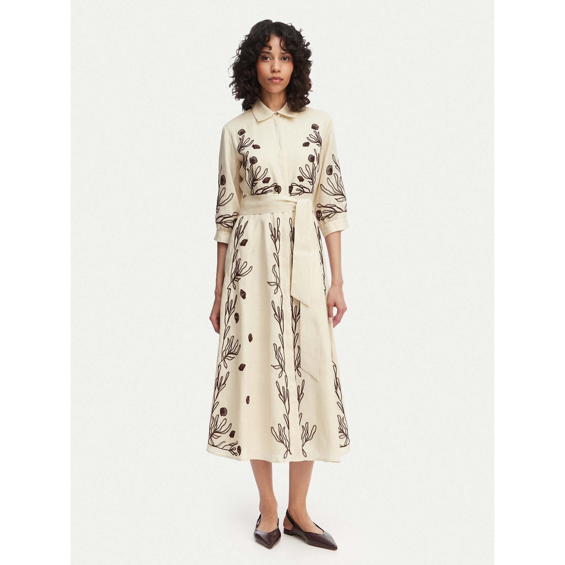 Marella Hemdkleid Banda 2613221232 Beige Regular Fit