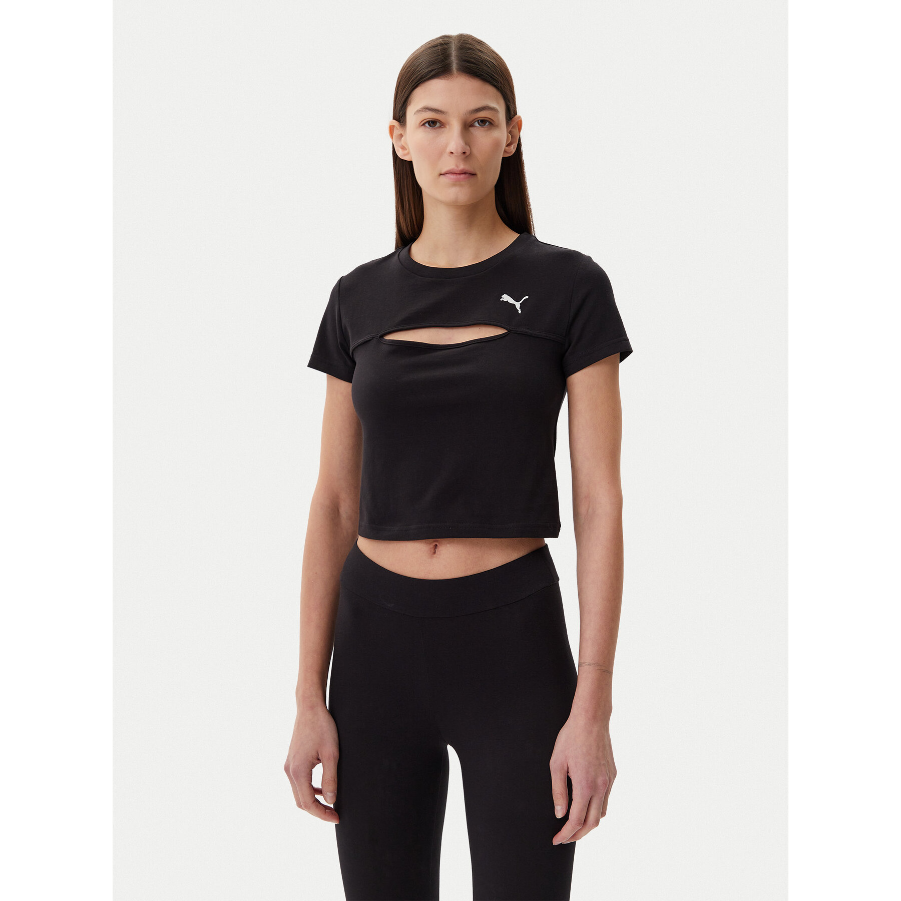 Puma Marškinėliai Ess Cut-Out 631164 Juoda Slim Fit
