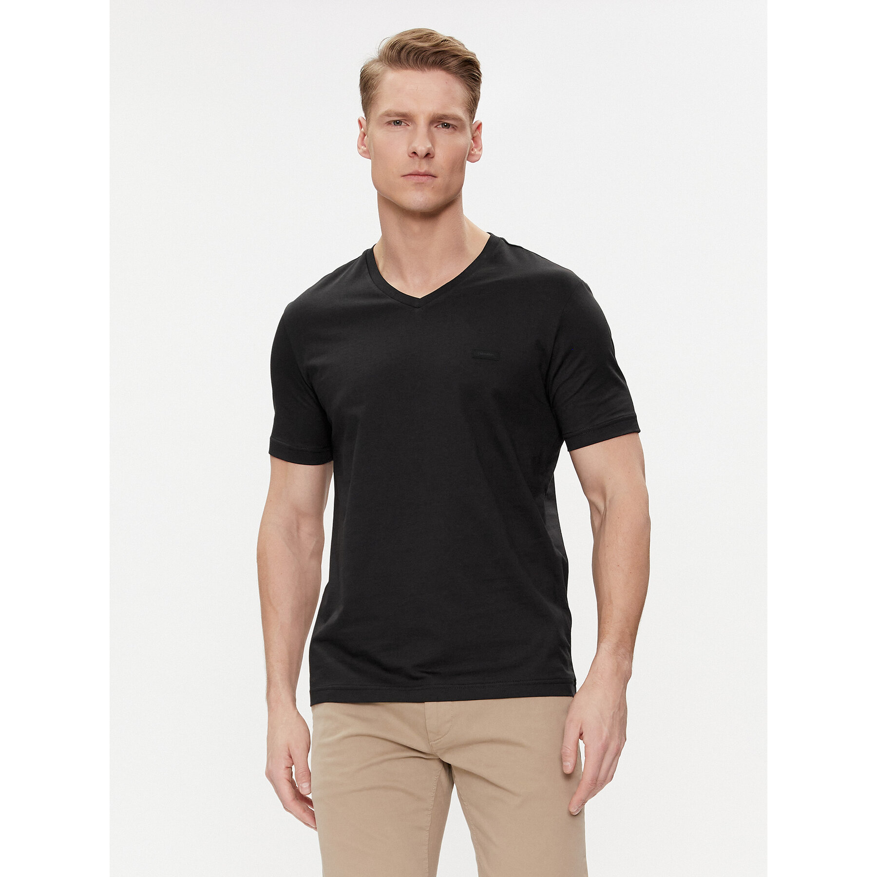 Calvin Klein T-Shirt Smooth K10K112507 Μαύρο Regular Fit