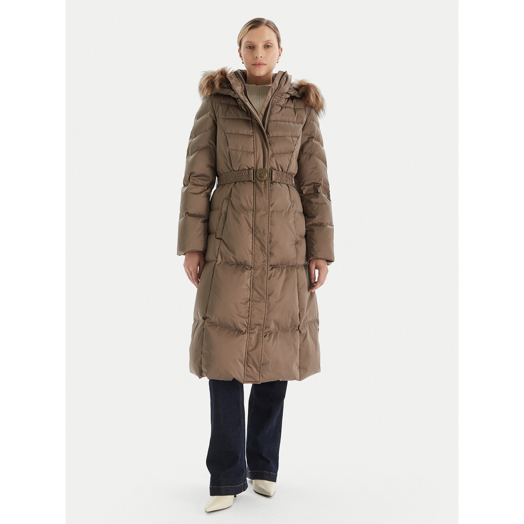 Guess Daunenjacke W5BL29 W2802 Khakifarben Regular Fit