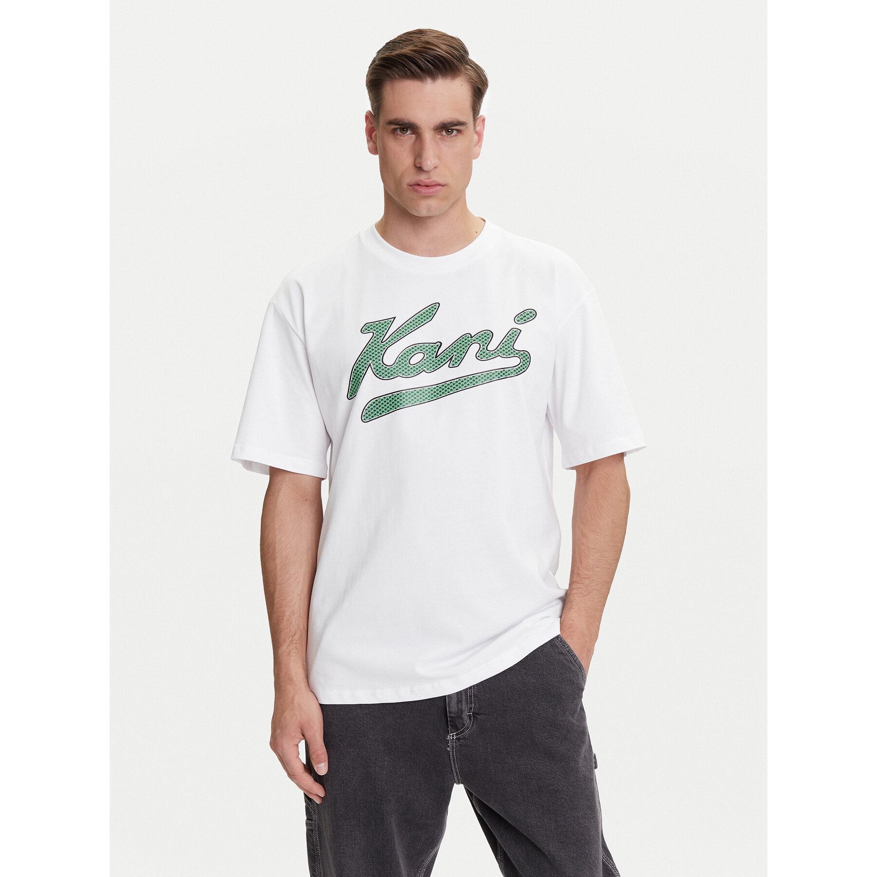 Karl Kani T-Shirt Varsity Palm PD00005336 Λευκό Relaxed Fit