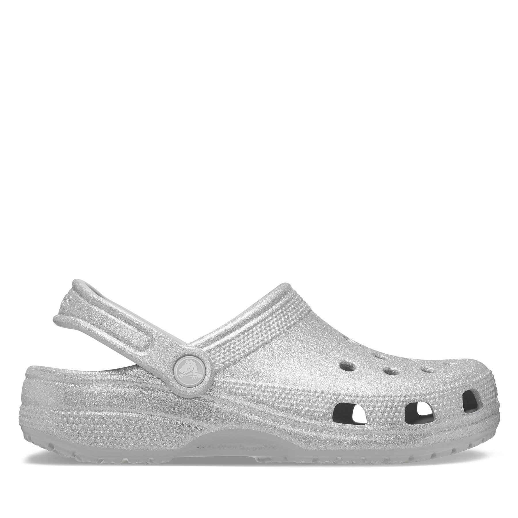 Mules / sandales de bain Crocs Classic Glitter Clog 205942 Argent