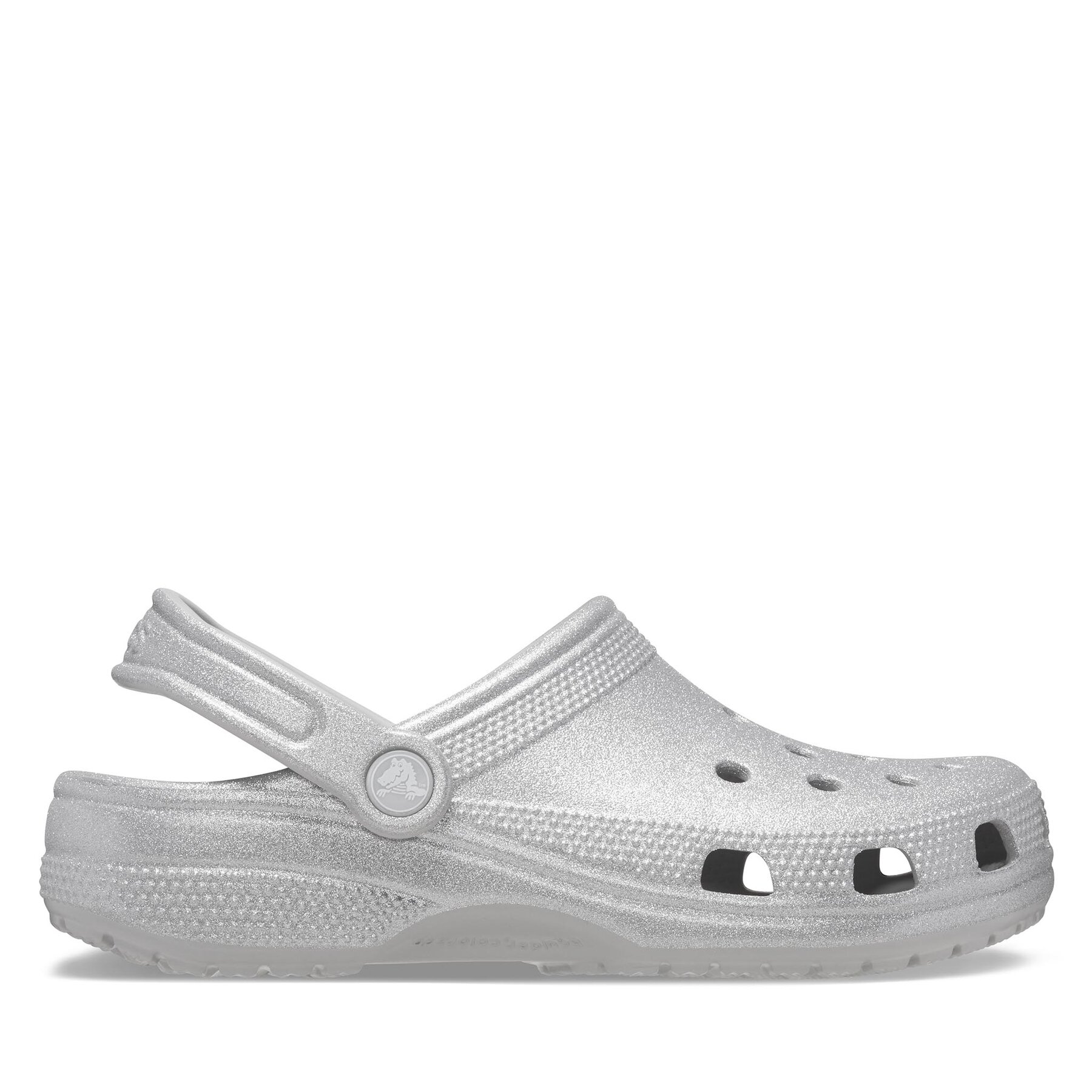 Női Papucs Crocs, Méret: 38/39, Ezüst, Classic Glitter Clog 205942