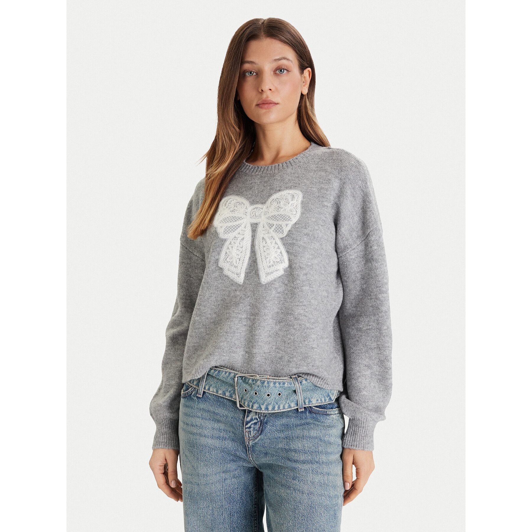 Vero Moda Pullover Ivory 10342072 Grau Regular Fit