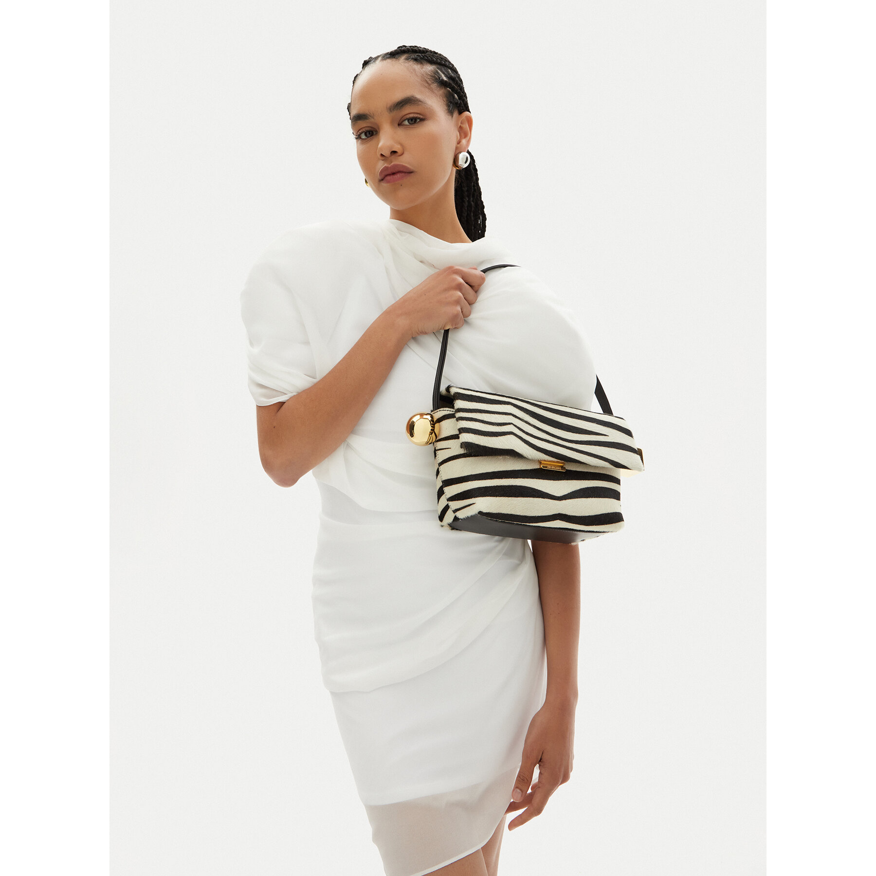 Kabelka JACQUEMUS The Rond Carre 24H243BA383-3209 Krémová