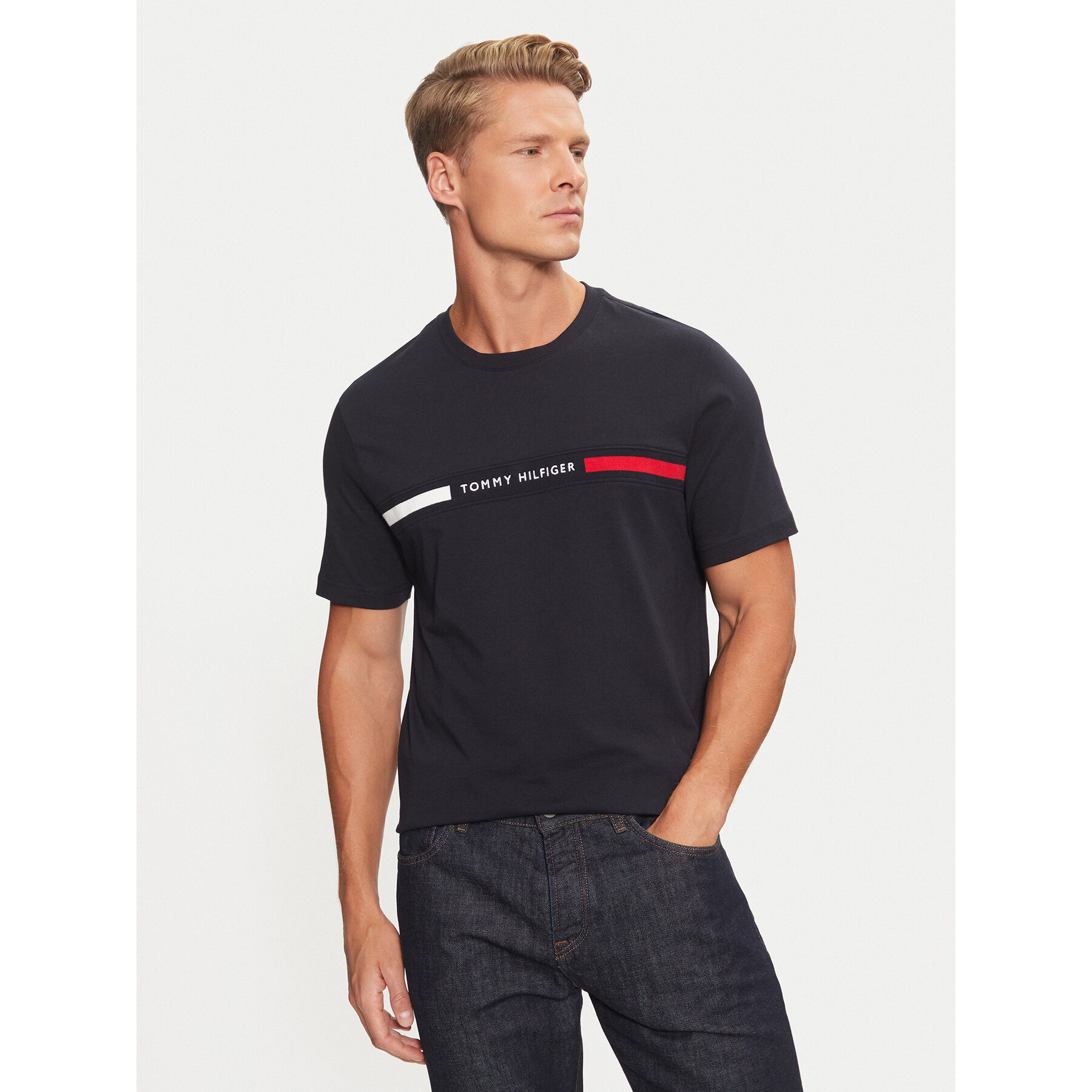 Tommy Hilfiger T-Shirt MW0MW36498 Σκούρο μπλε Regular Fit