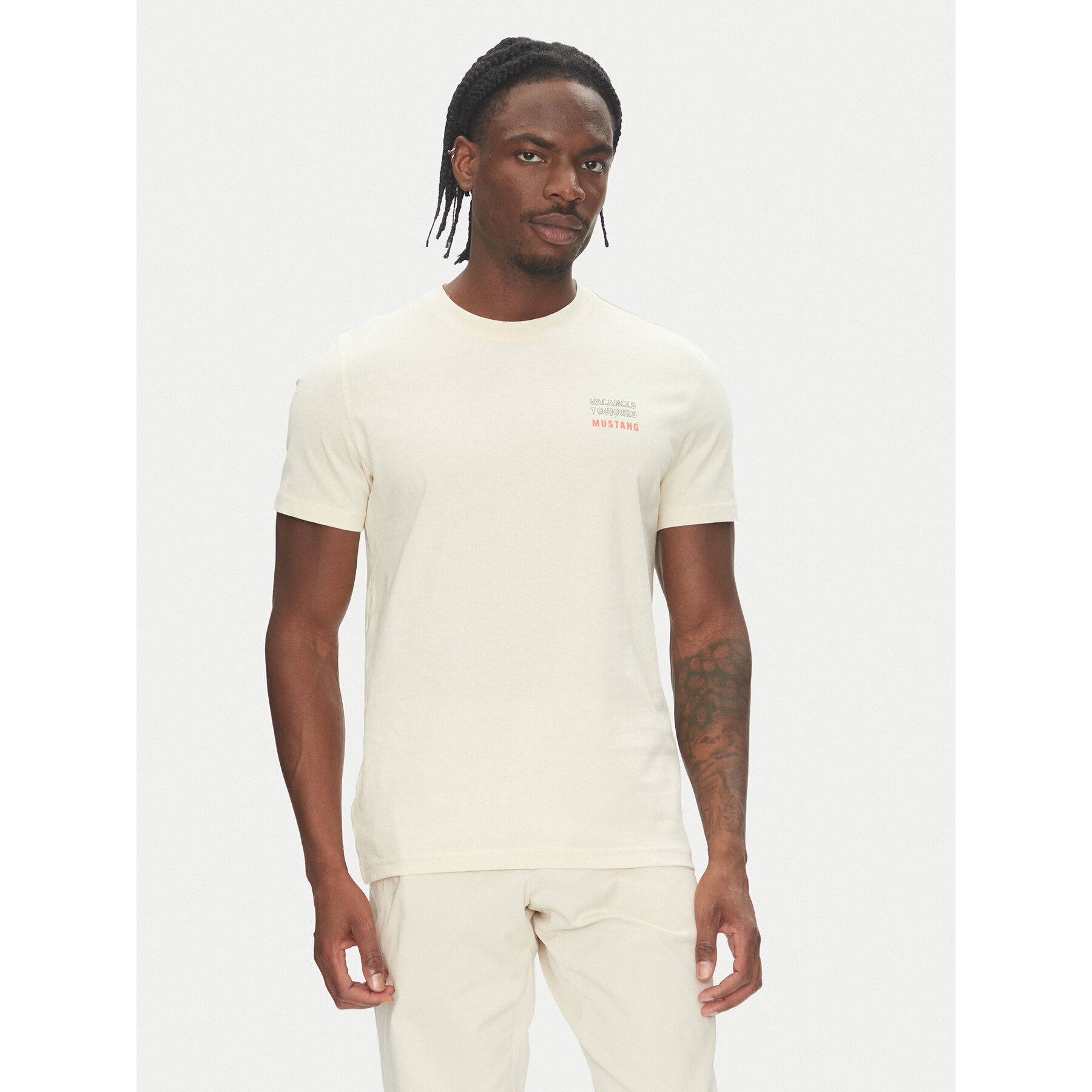 Mustang T-shirt Austin 1016502 Beige Regular Fit