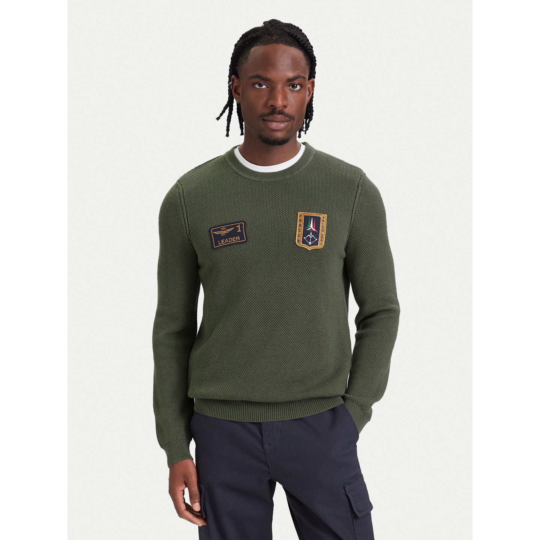 Aeronautica Militare Pullover 262MA1659UL00903 Khakifarben Regular Fit
