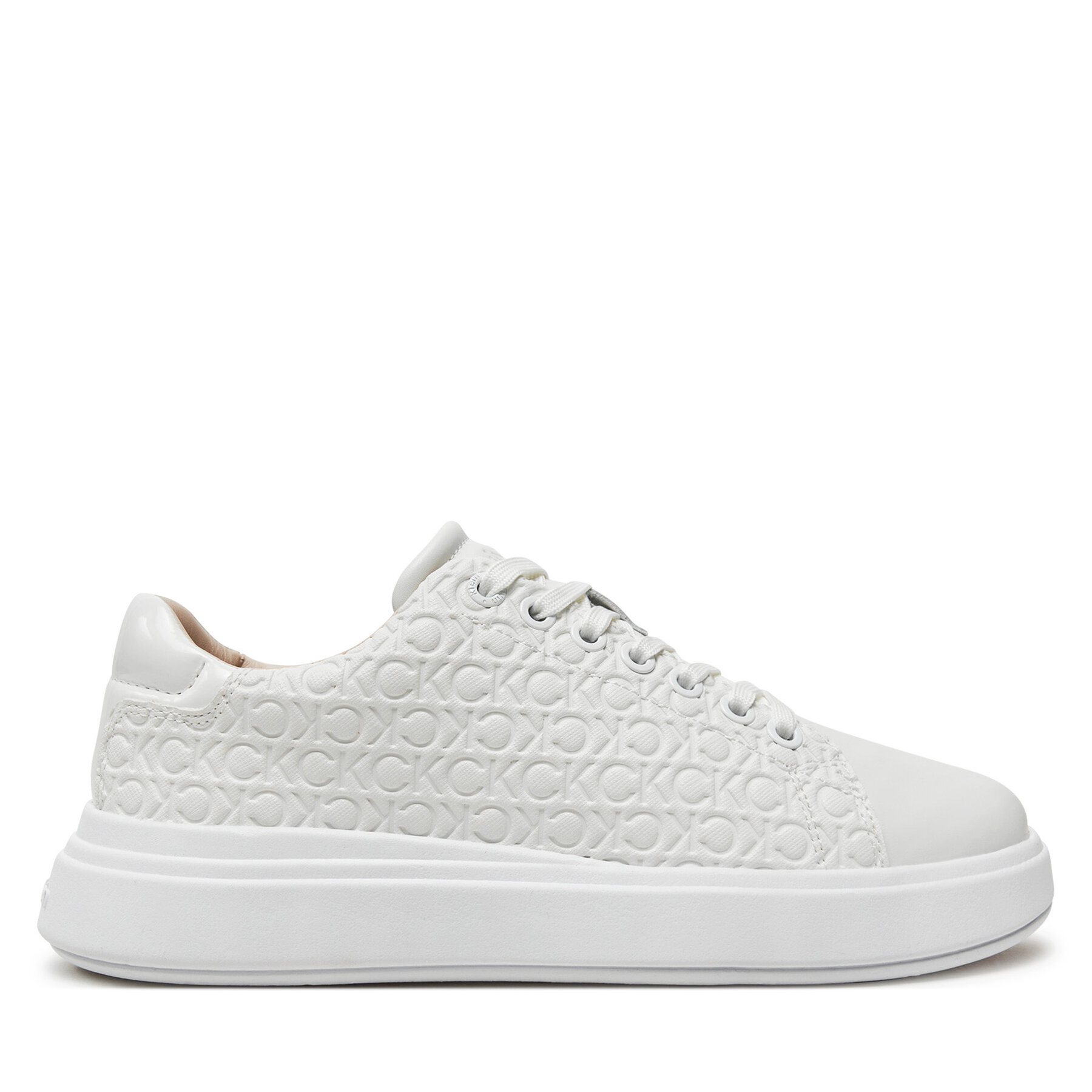 Sneakers Calvin Klein Cupsole Lace Up Saff Mono HW0HW02103 Blanc