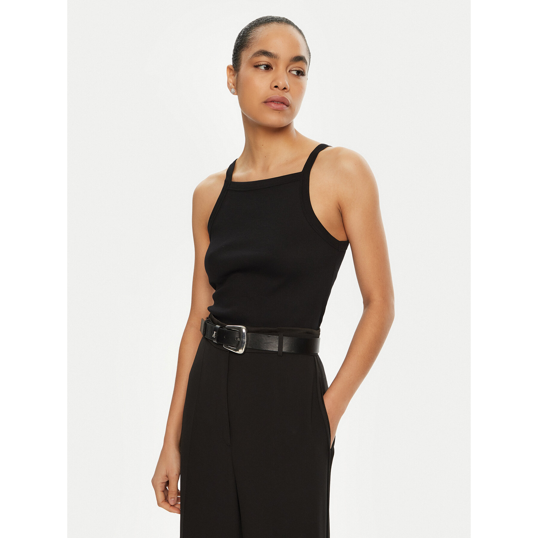 IVY OAK IVY OAK Τοπ Klara Rose IO1100X2362 Μαύρο Slim Fit