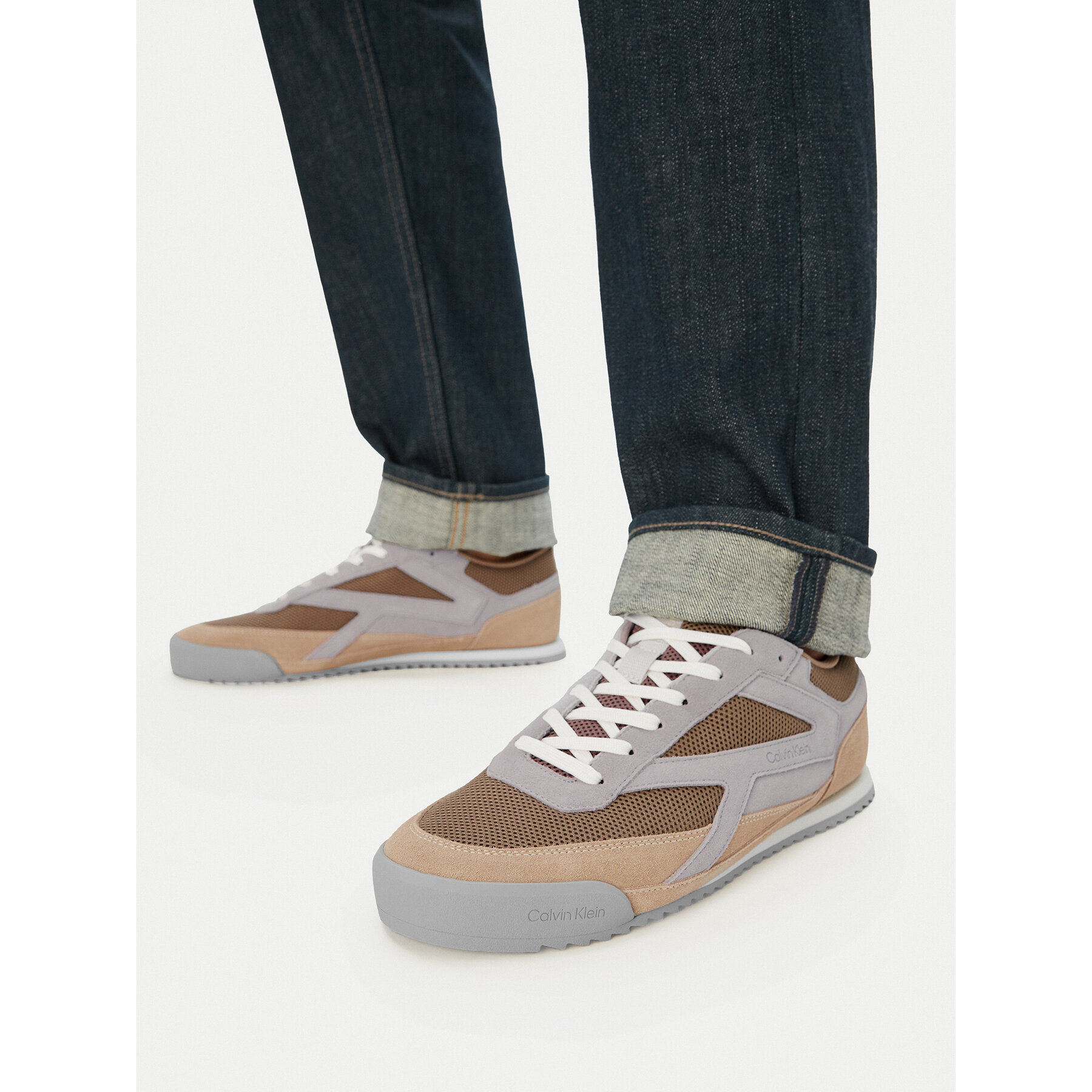 Sneakersy Calvin Klein Low Pro Runner Mix Mat HM0HM02208 Hnedá