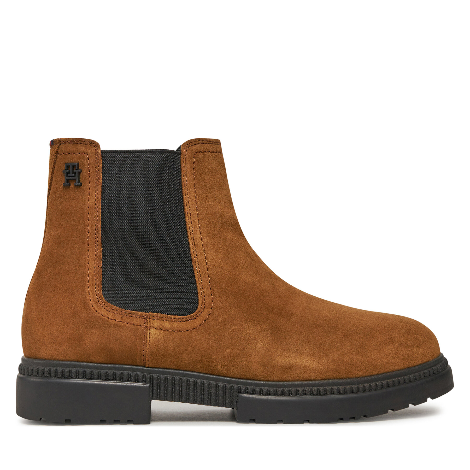 Jātnieku stila puszābaki Tommy Hilfiger Casual Cleated Suede Chelsea FM0FM05037 Brūns