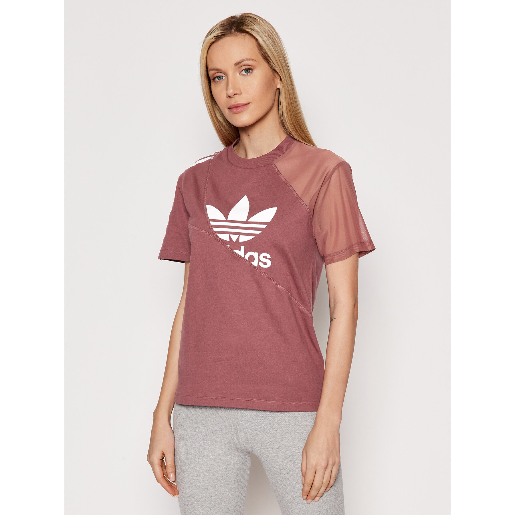 adidas adidas T-Shirt adicolor Split Trefoil HC7044 Ροζ Regular Fit