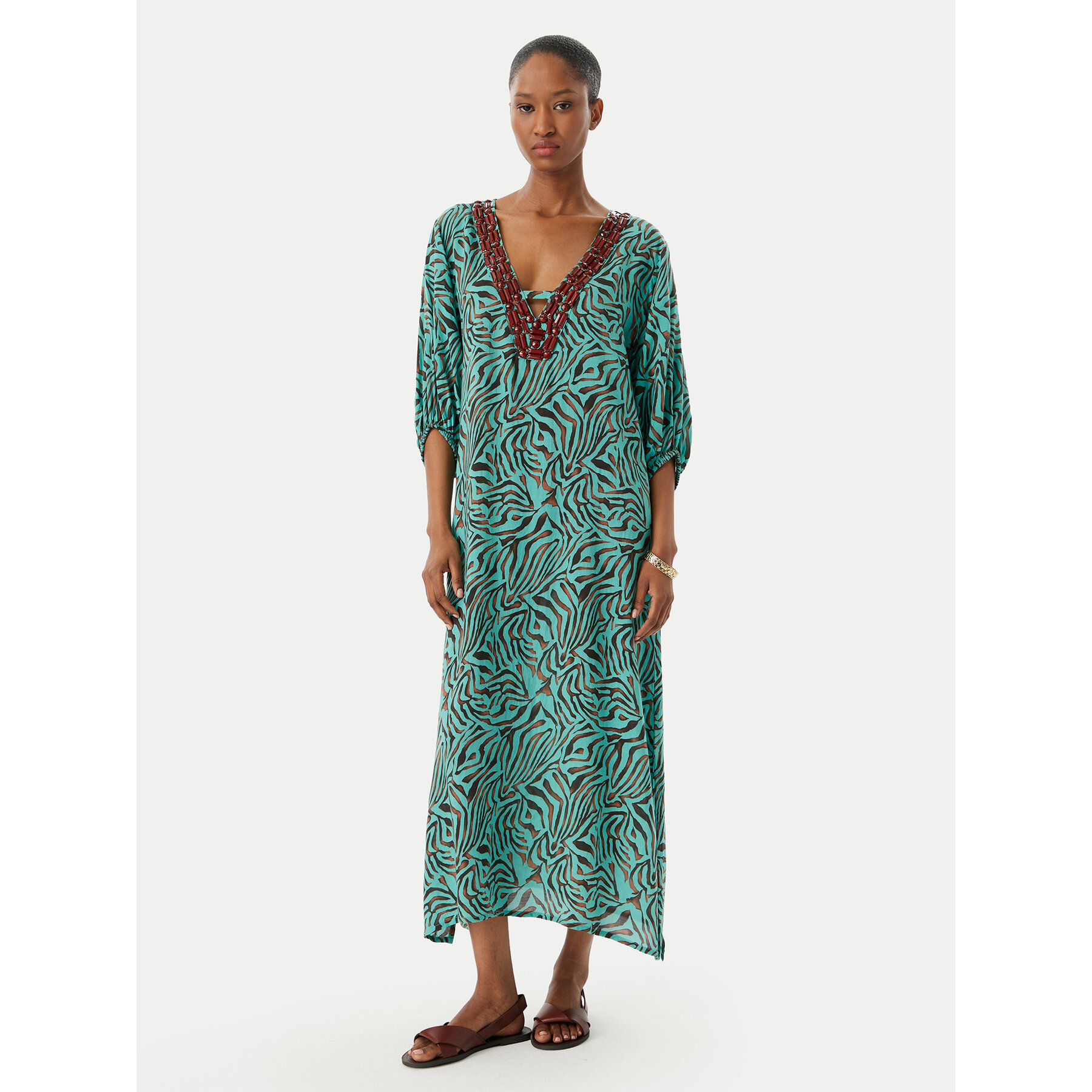 Selmark Strandkleid BN798 Türkisfarben Regular Fit
