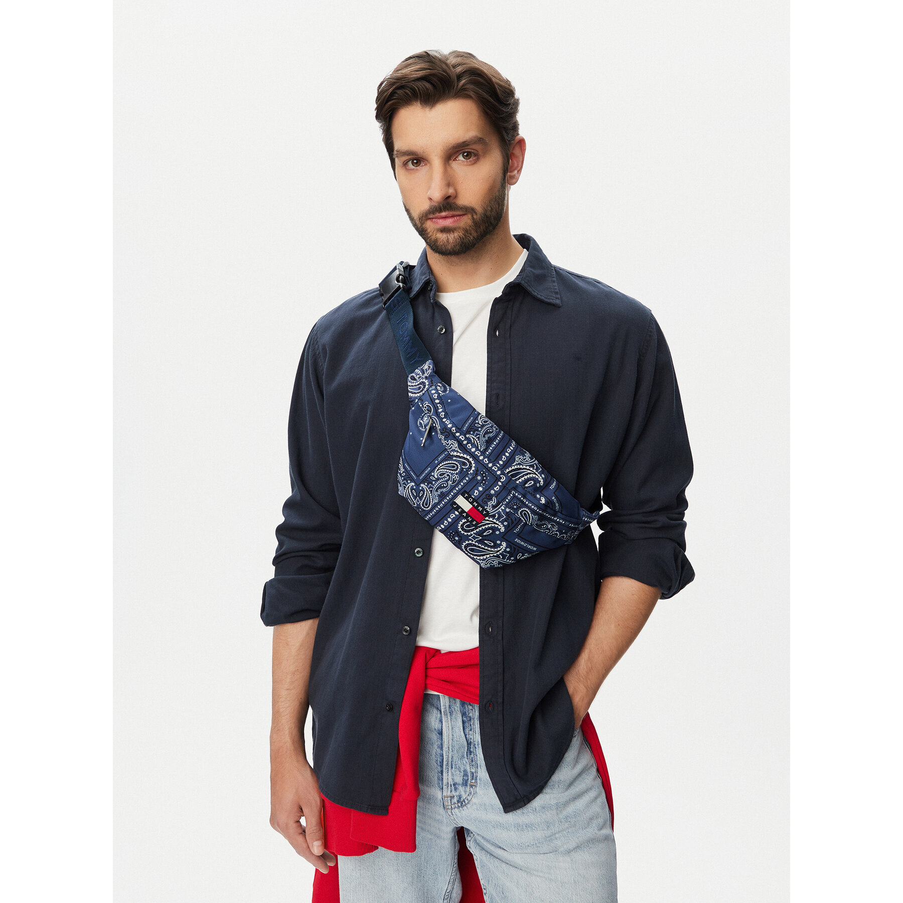 Чанта за кръст﻿ Tommy Jeans Tjm Ess Daily Bandana Bumbag AM0AM14350 Син