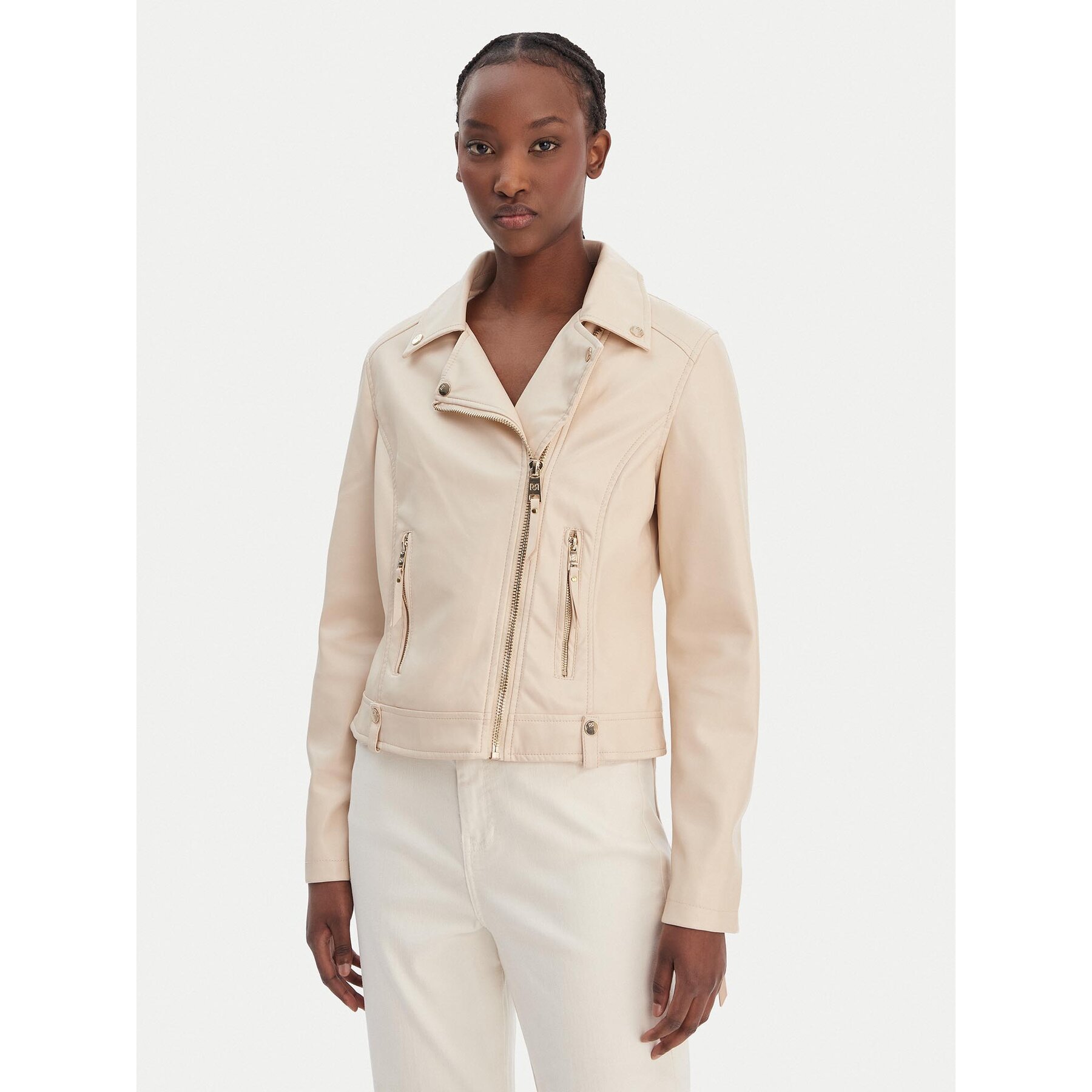 Rinascimento Jacke aus Kunstleder CFC0124666003 Beige Regular Fit