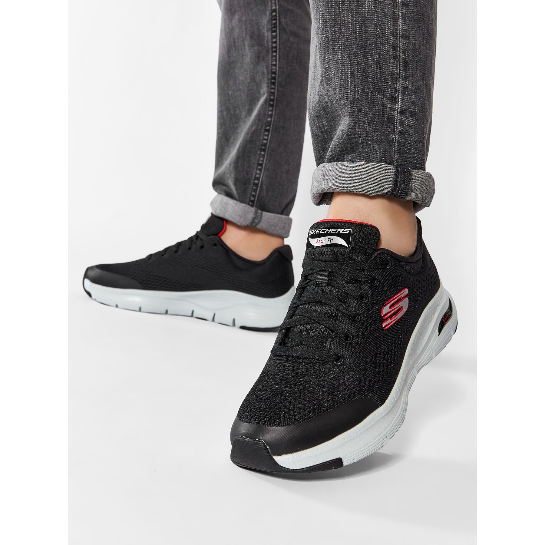 Sneakersy Skechers Arch Fit 232040/BKRD Čierna