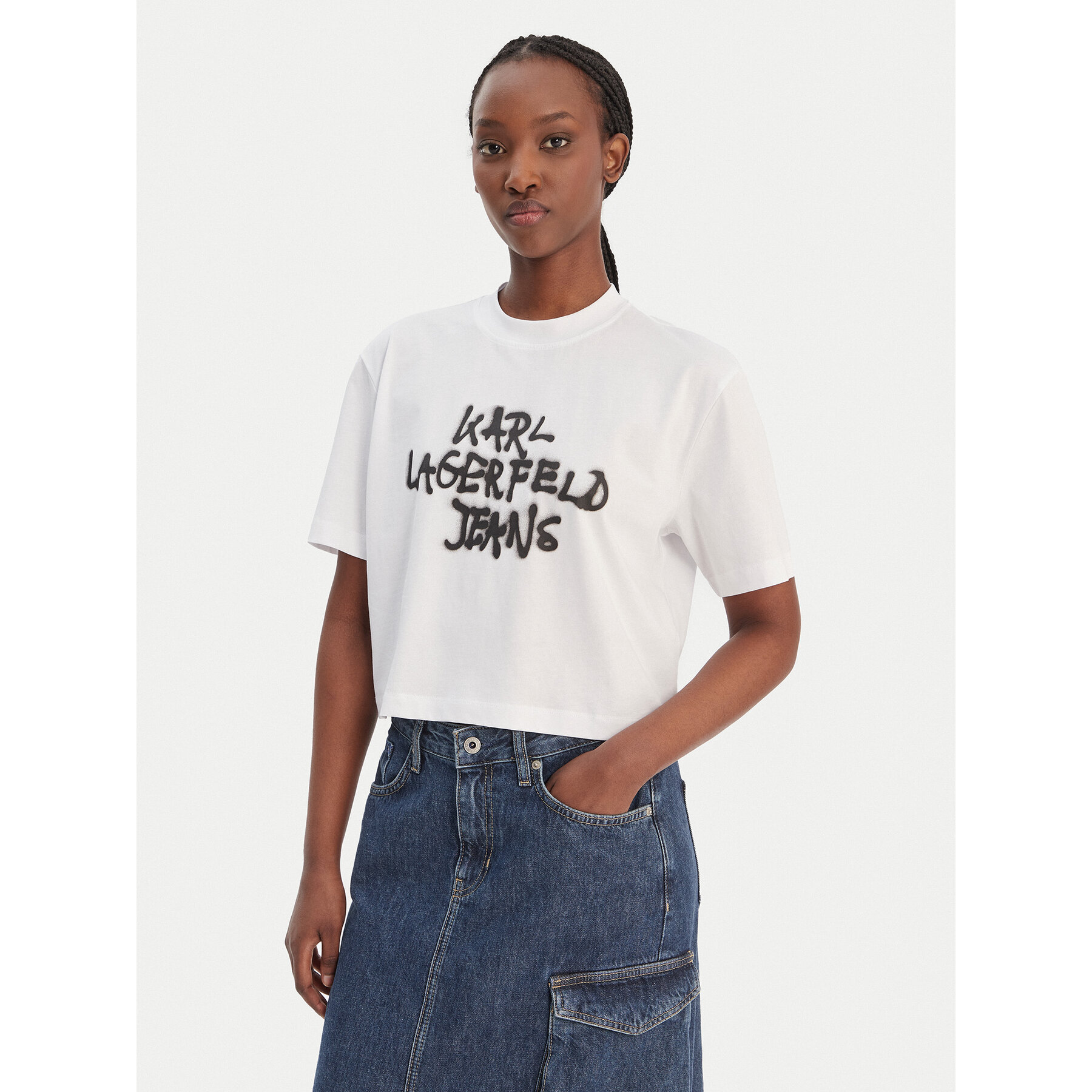 Karl Lagerfeld Jeans T-Shirt B1W17054 Λευκό Relaxed Fit