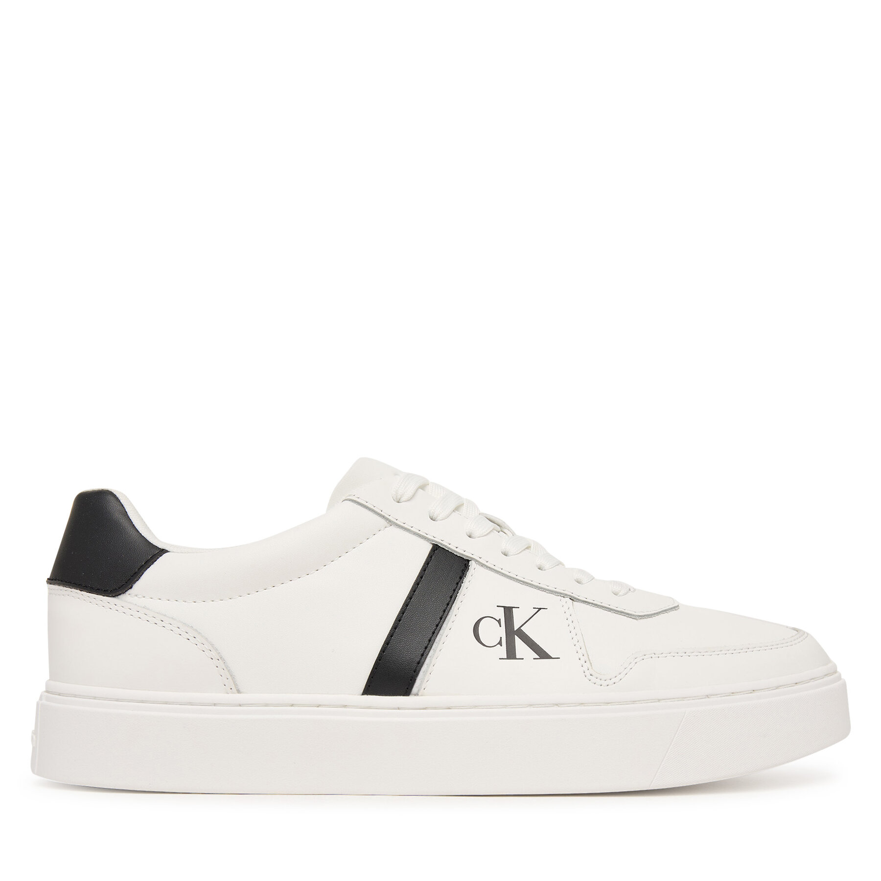 Sneakersy Calvin Klein Classic Cups Lace Lth Emb Tongue HM0HM02237 Biela