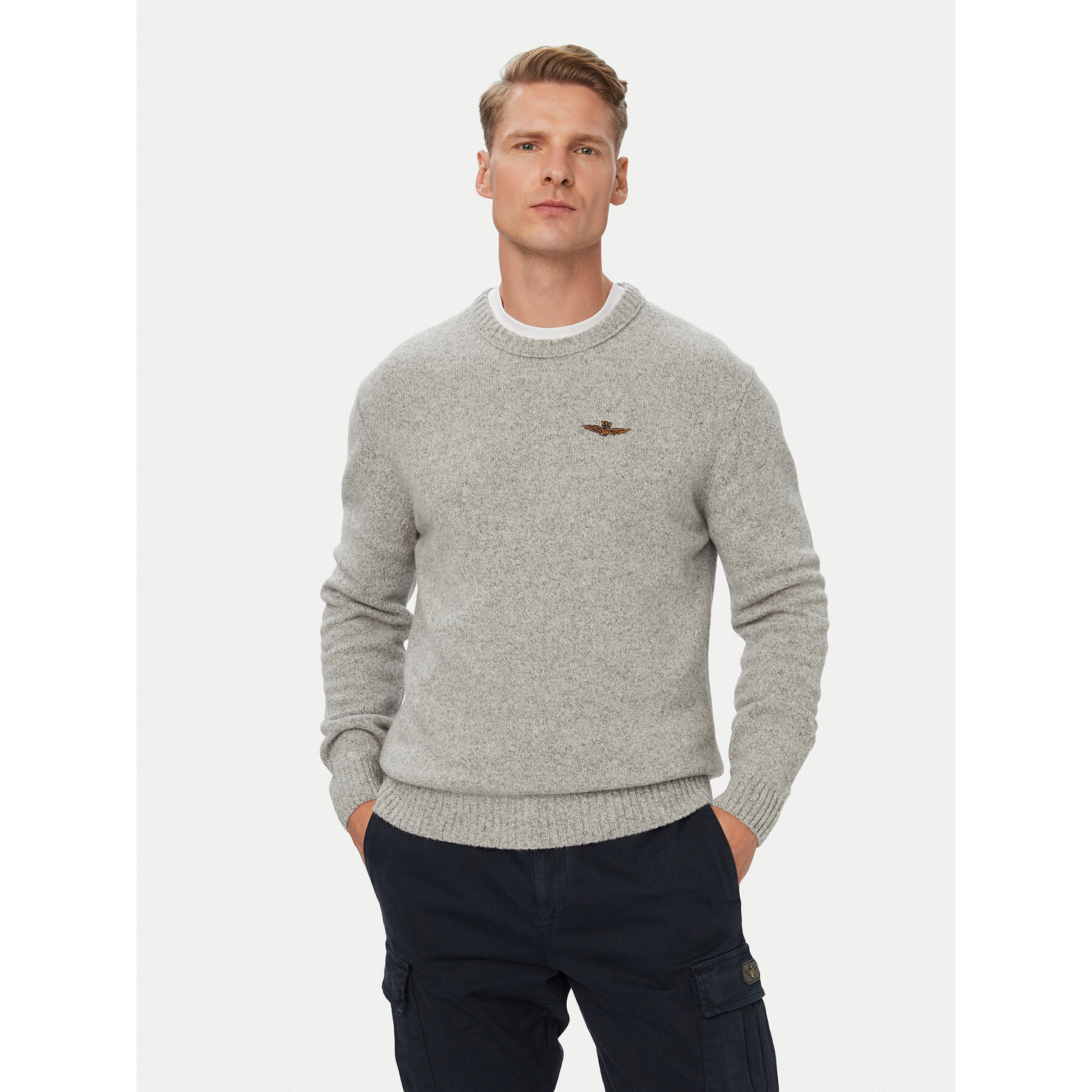 Aeronautica Militare Pullover 262MA1645UL00924 Grau Regular Fit