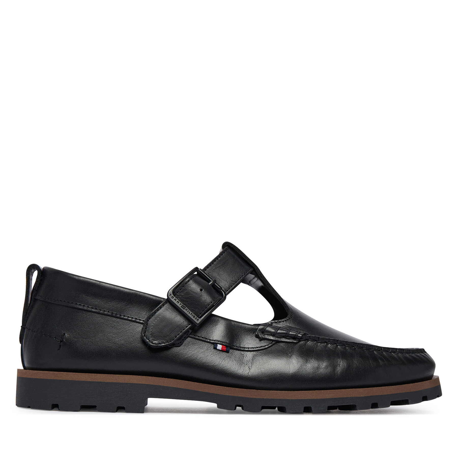 Nizki čevlji Tommy Hilfiger Hilfiger Light Lth Buckle Loafer FM0FM05846 Črna