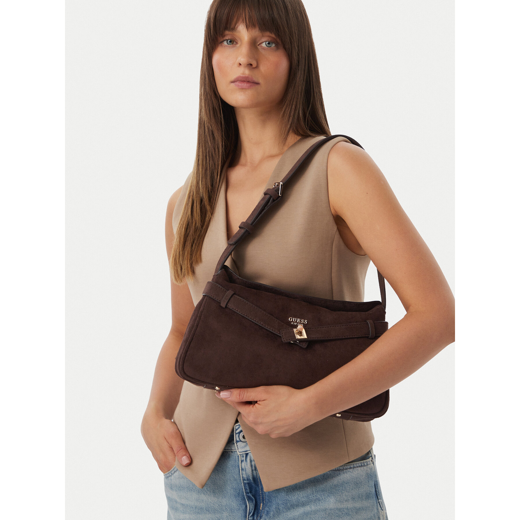 Torbica Guess Ella HWSG97 54180 Tamno smeđa