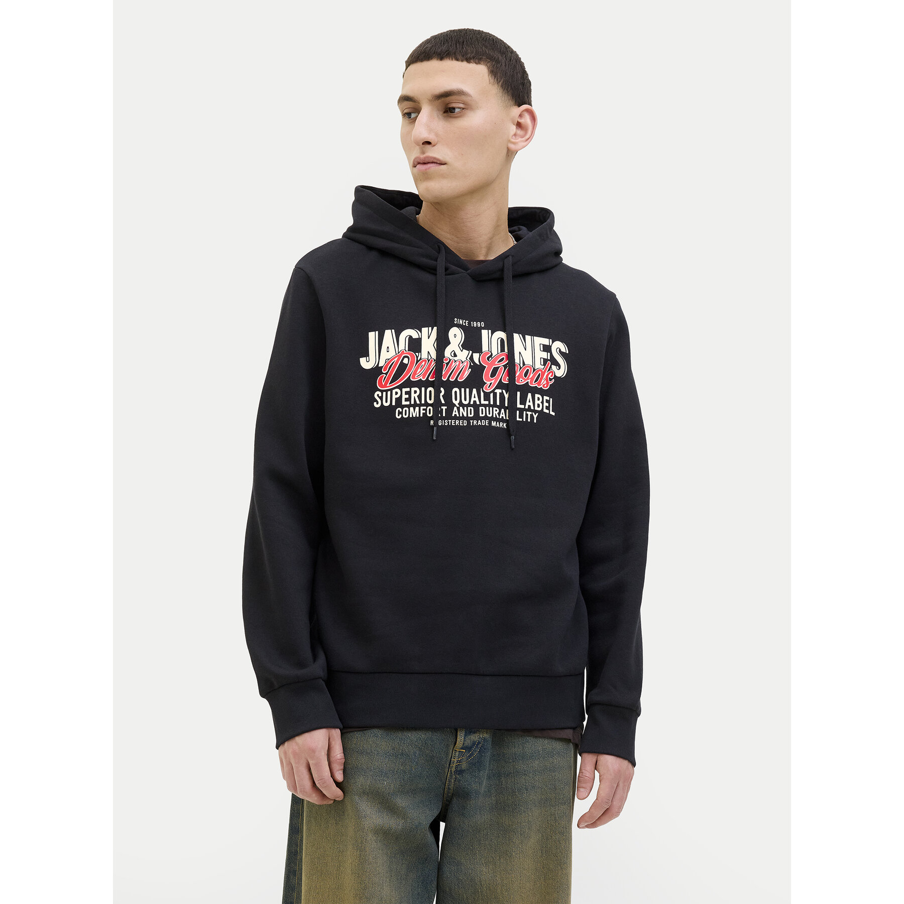 Jack & Jones Sweatshirt Logo 12279649 Schwarz Regular Fit