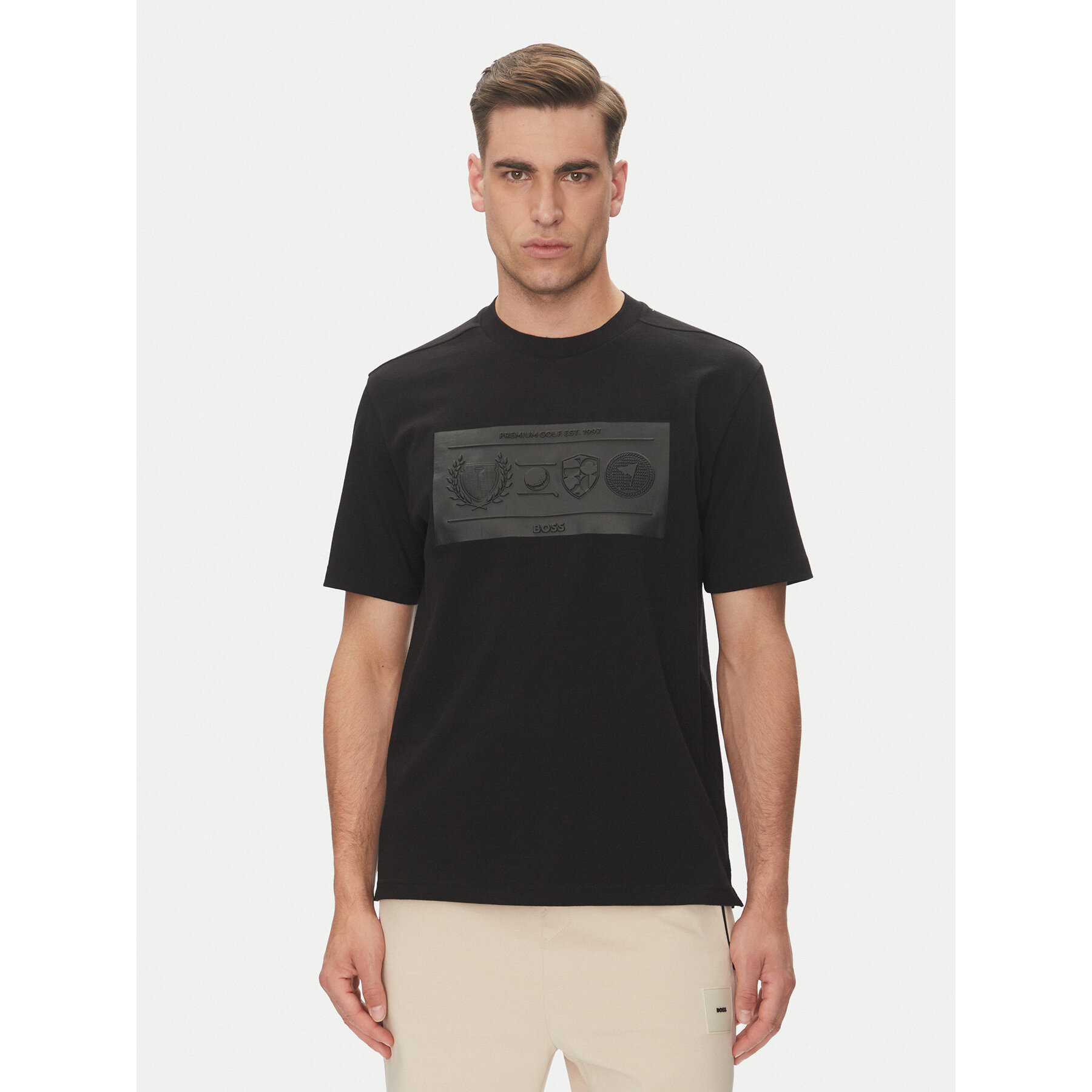 BOSS Póló 50538112 Fekete Regular Fit
