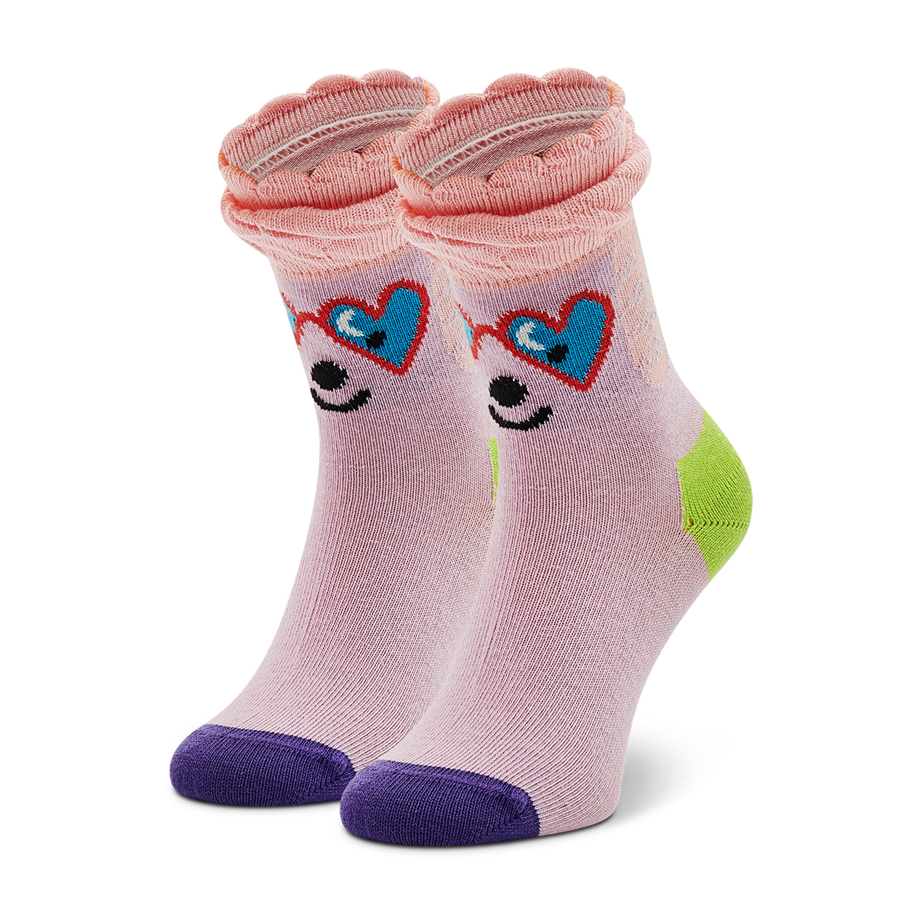 Otroške visoke nogavice Happy Socks KPDL01-3300 Roza