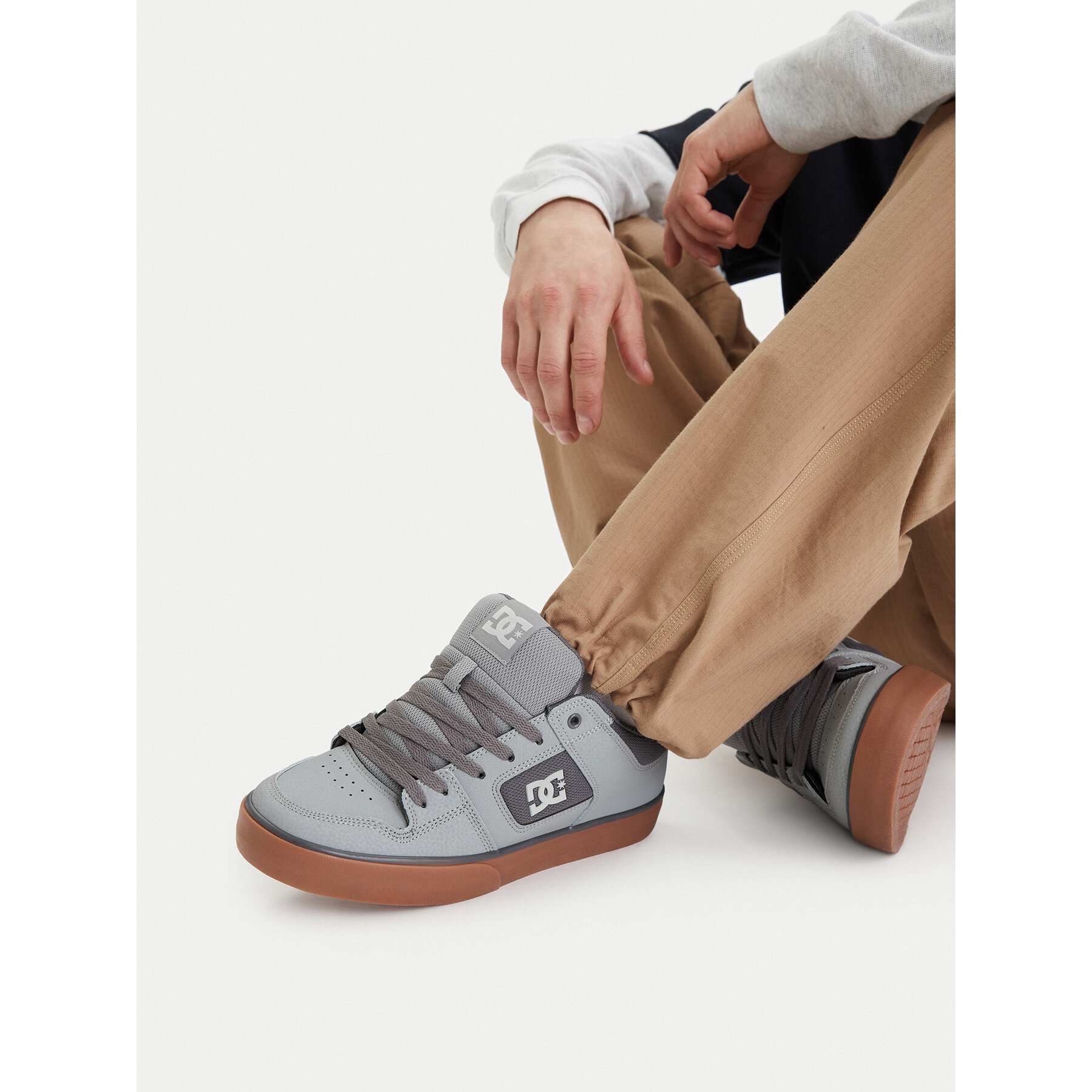 Sneakersy DC Shoes EO-PURE 300660-CG5 Sivá