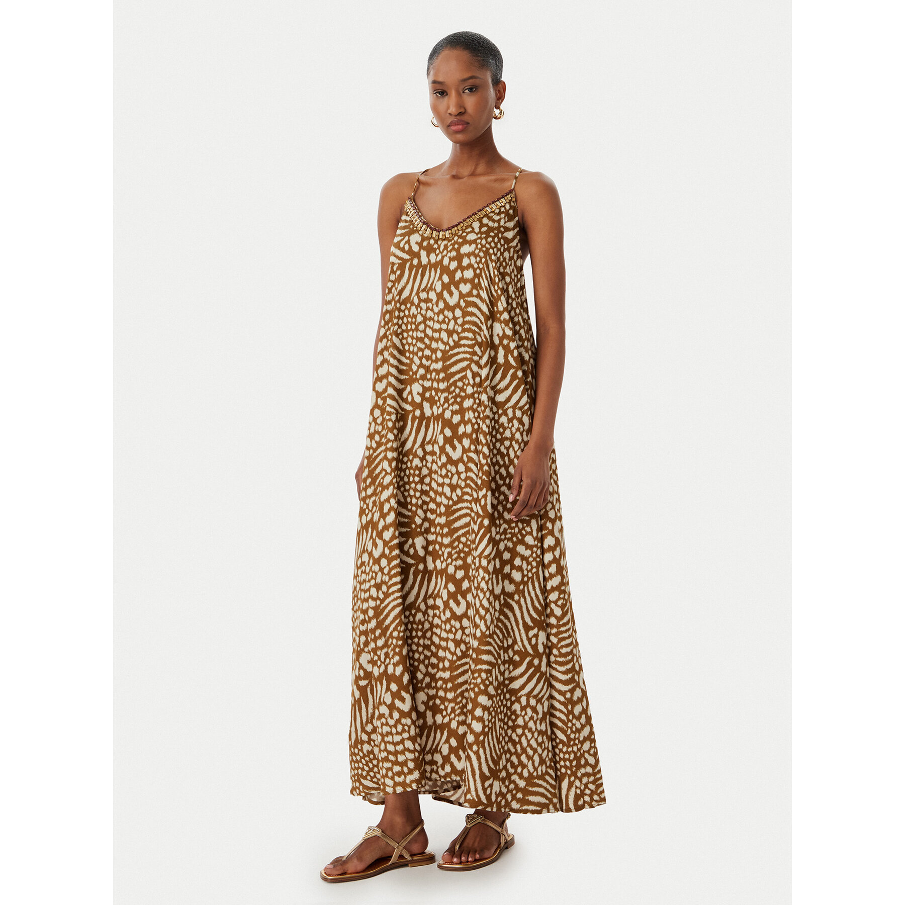 LOLA CASADEMUNT Sommerkleid LS2616019 Braun Regular Fit