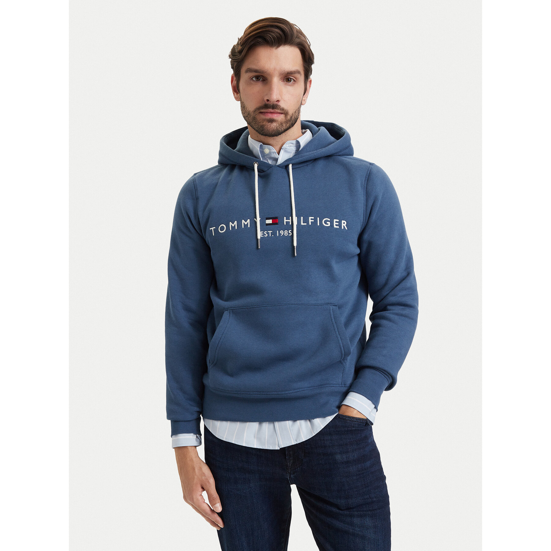 Tommy Hilfiger Sweatshirt Logo MW0MW11599 Blau Regular Fit