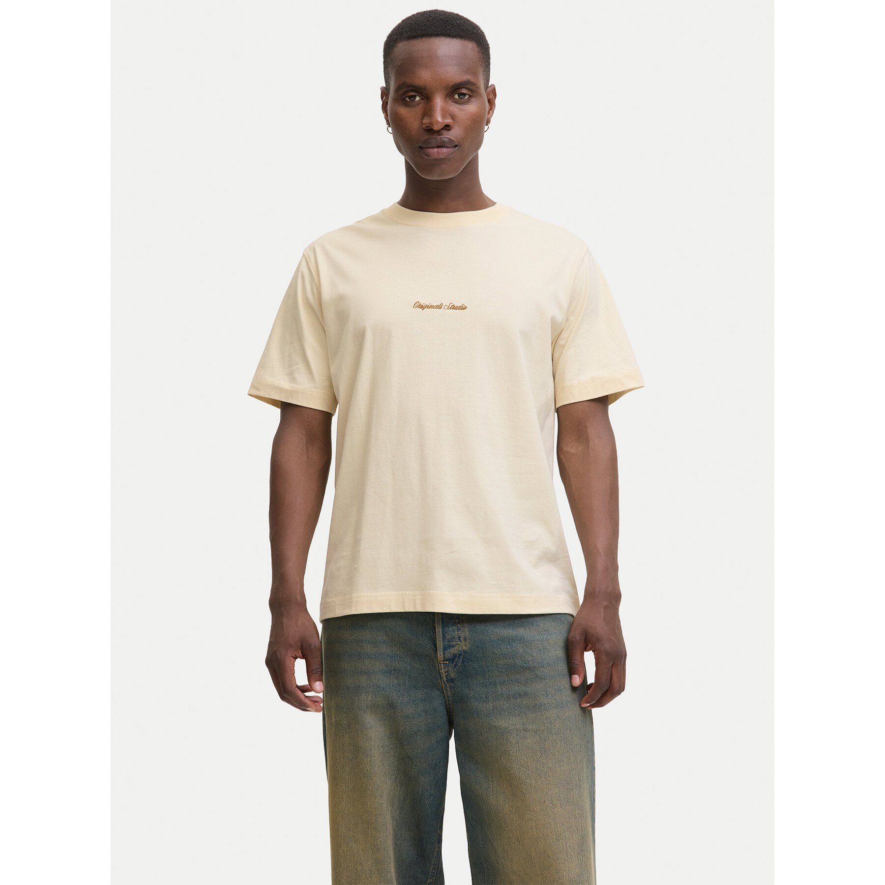 Jack & Jones T-shirt Norrebro 12282892 Krem Relaxed Fit